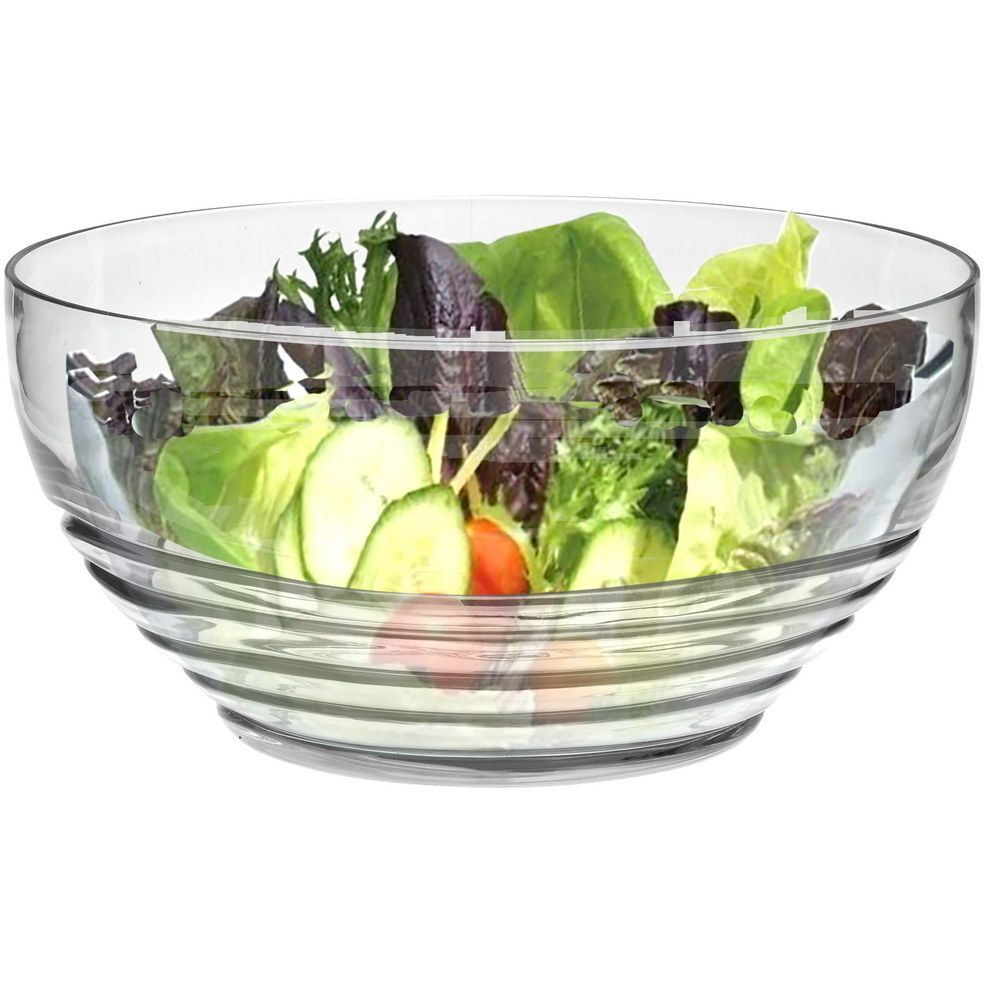 Designer Swirl clear Acrylic Large Bowl, Break Resistant Premium Acrylic Round Serving Bowl for Partys, Snacks, or Salad Bowl, BPA Free(D0102H5L7ZX)