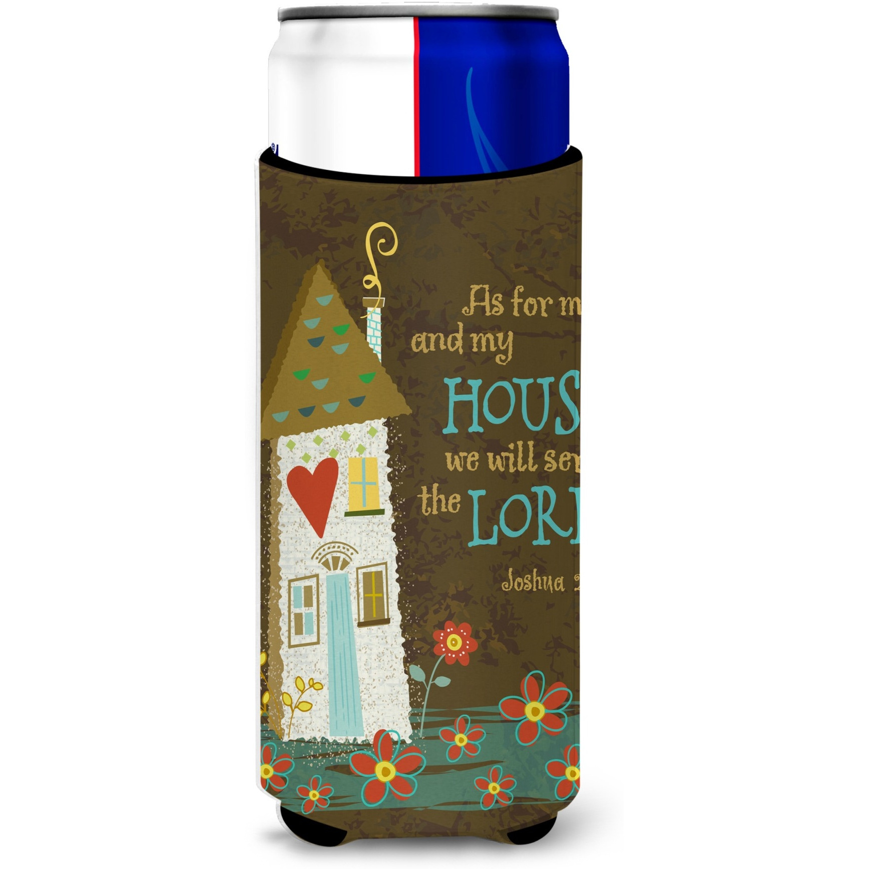 Carolines Treasures As for Me and My House Michelob Ultra Koozies for Slim Cans, Multicolor