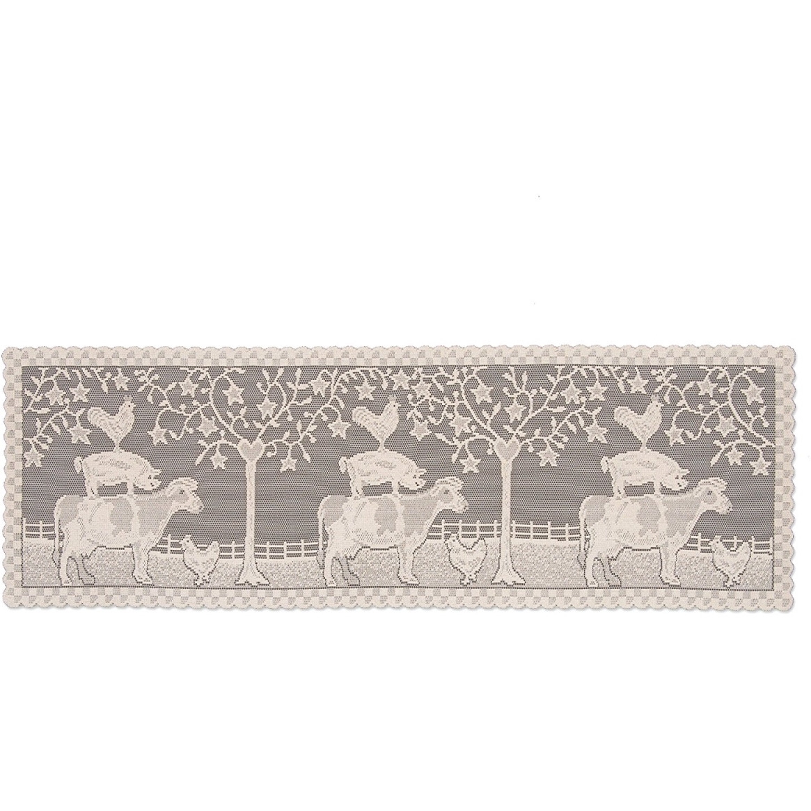 Heritage Lace FH-1445NA 14 x 45 in. Farmhouse Table Runner  Natural