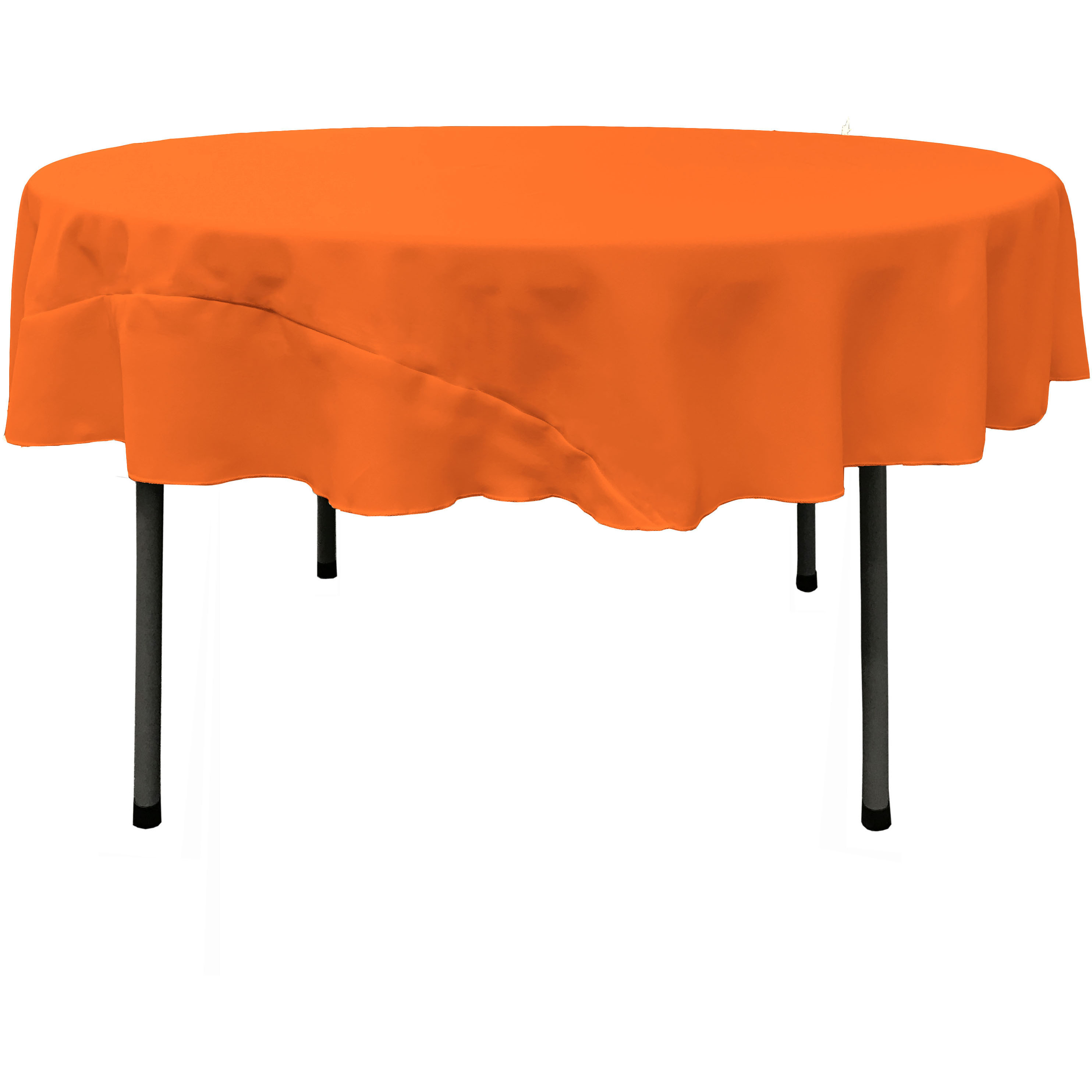 LA Linen Polyester Poplin Tablecloth 72-Inches Round, Orange