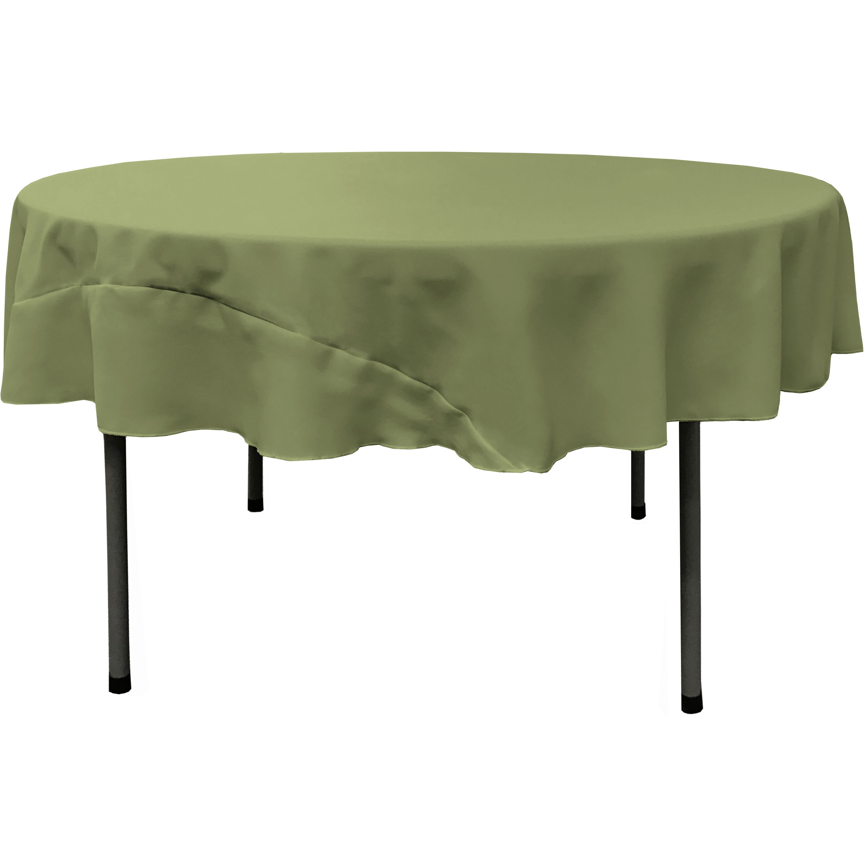 LA Linen Polyester Poplin Tablecloth 72-Inches Round, Dark Sage