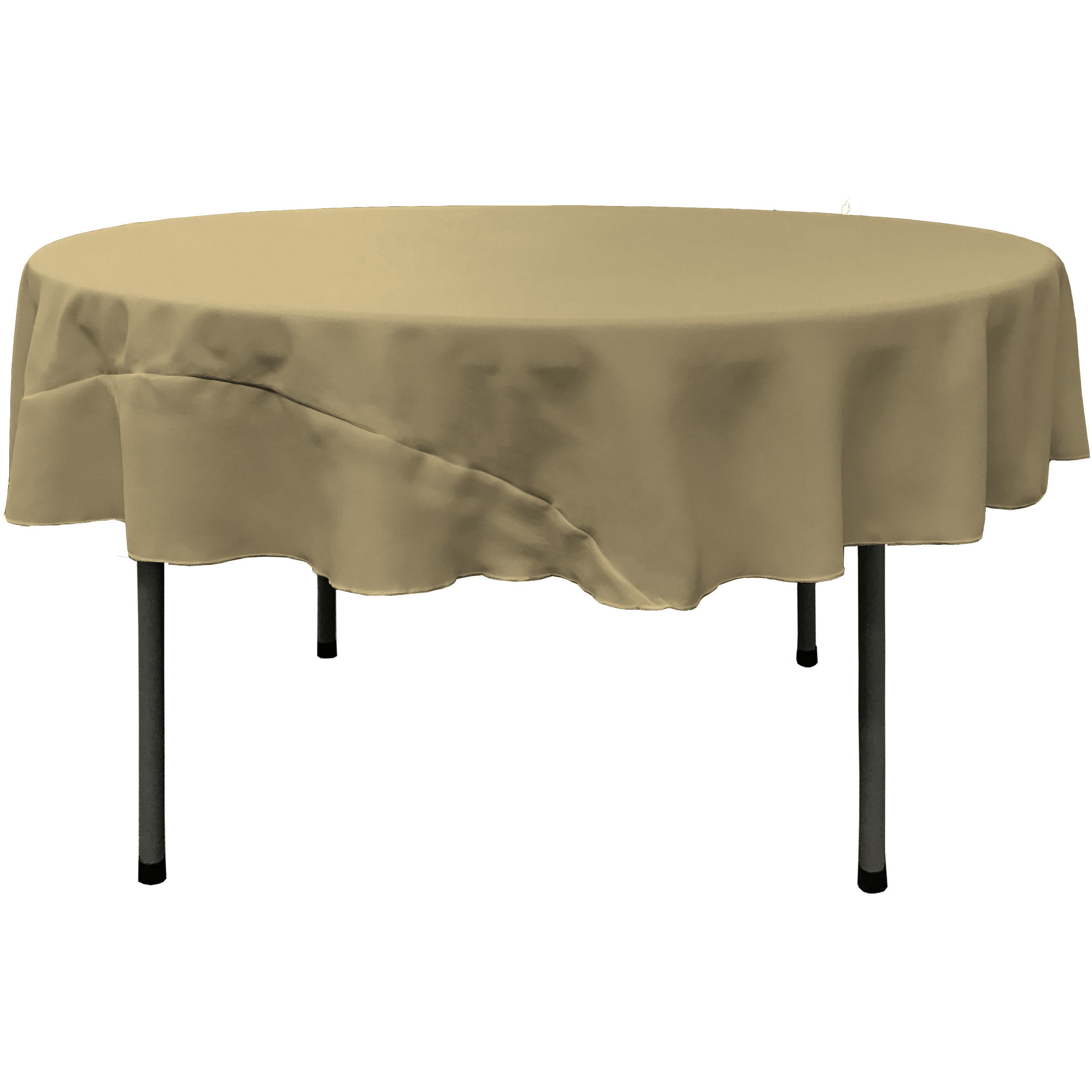 LA Linen Polyester Poplin Tablecloth 72-Inches Round, Taupe