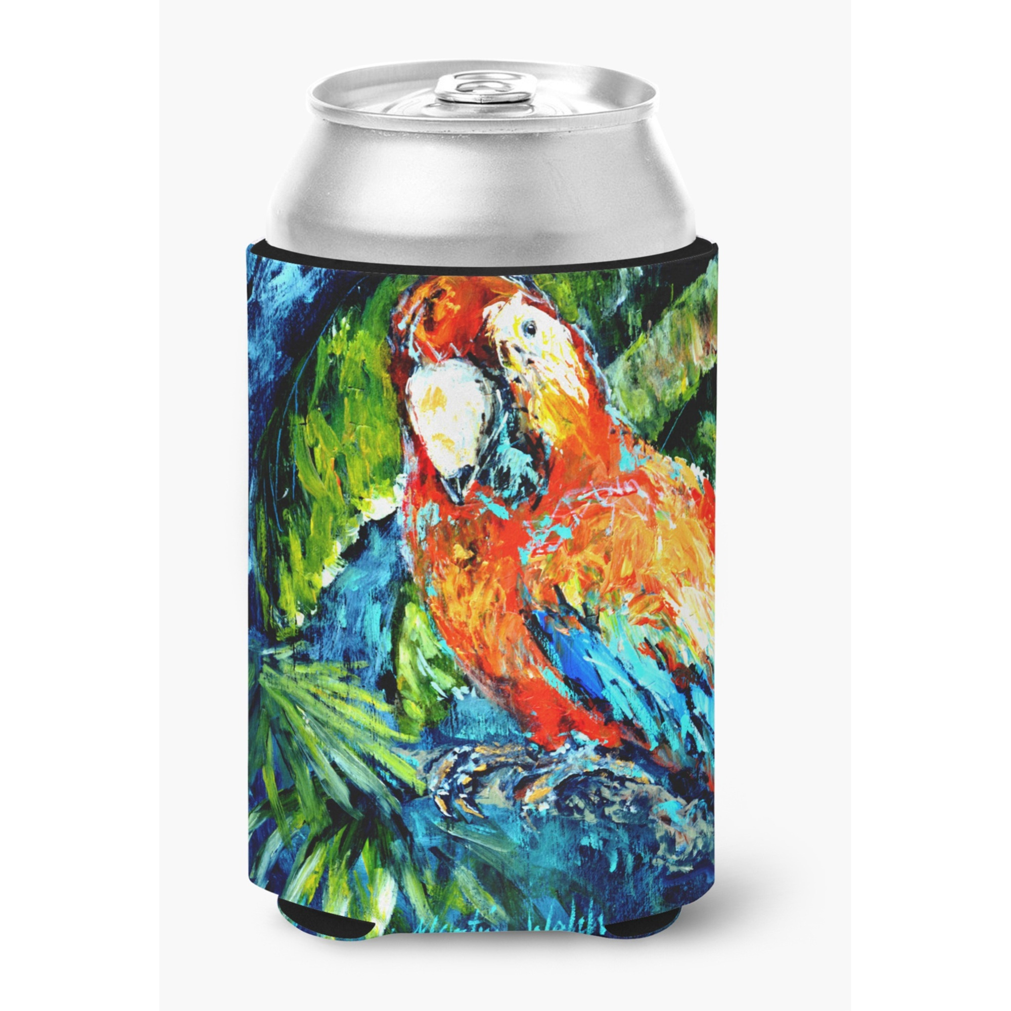 Carolines Treasures MW1204CC Yo Yo Mama Parrot Can Or Bottle Hugger, Multicolor