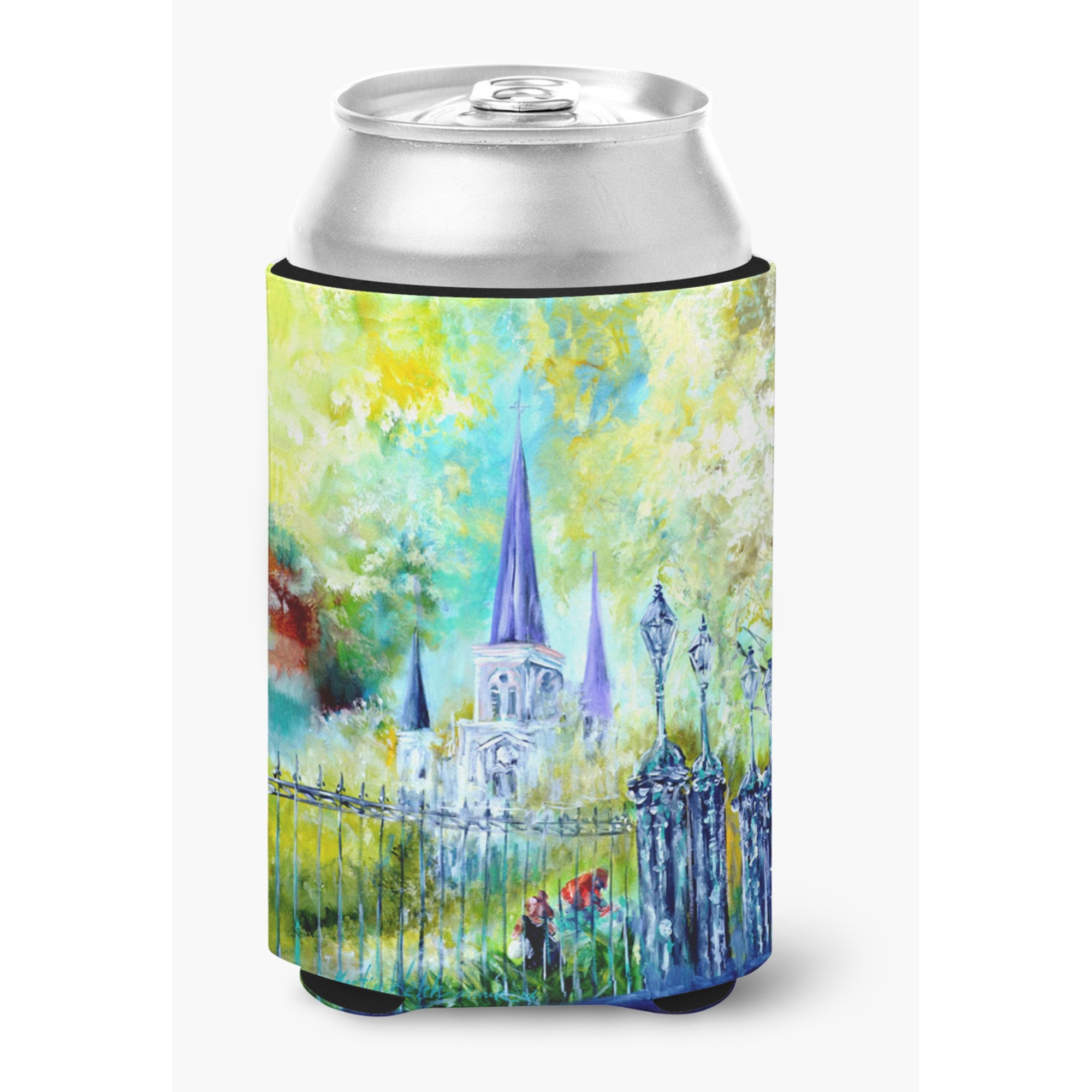 Carolines Treasures MW1183CC Across The Square St Louis Cathedral Can Or Bottle Hugger, Multicolor
