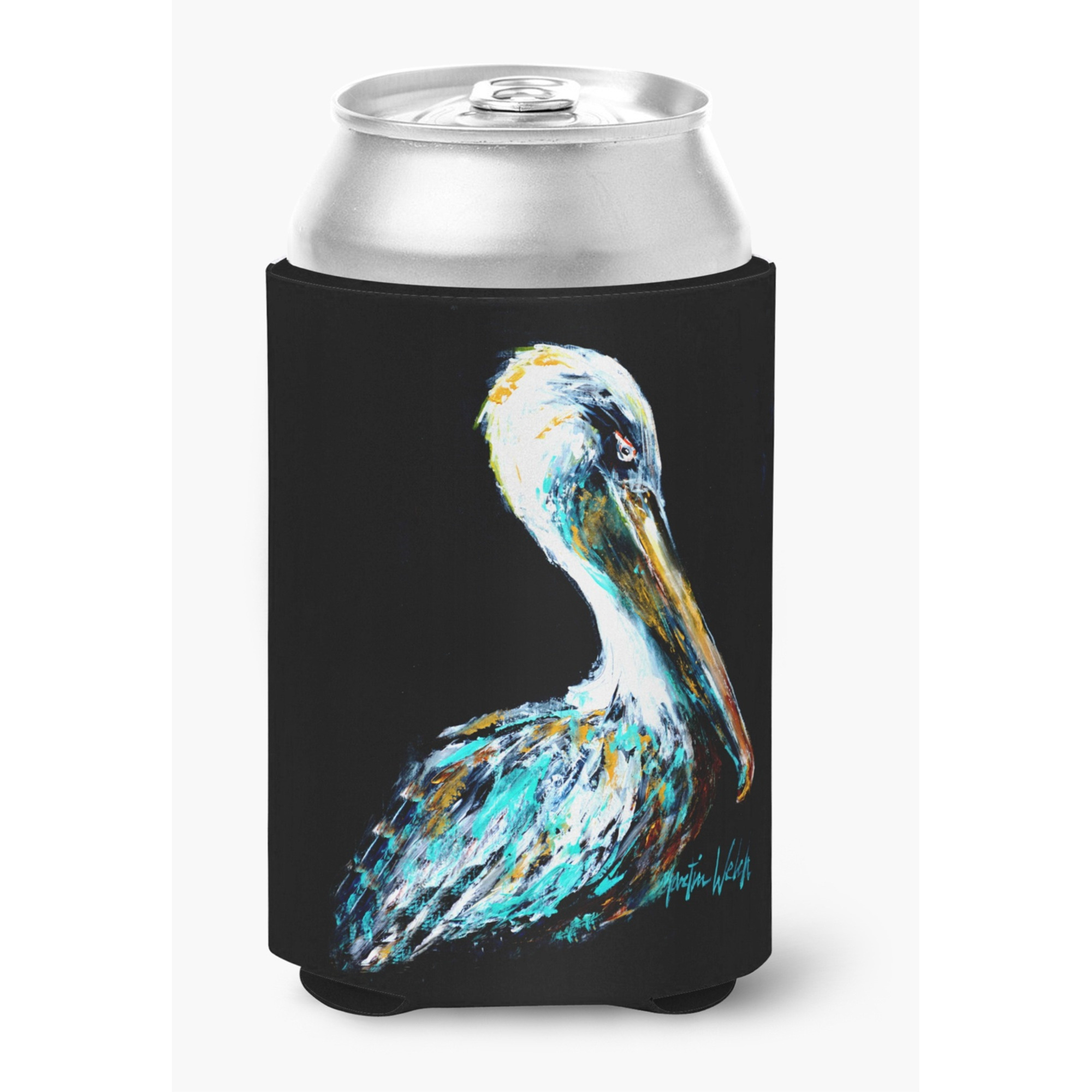 Carolines Treasures MW1164CC Dressed In Black Pelican Can Or Bottle Hugger, Multicolor