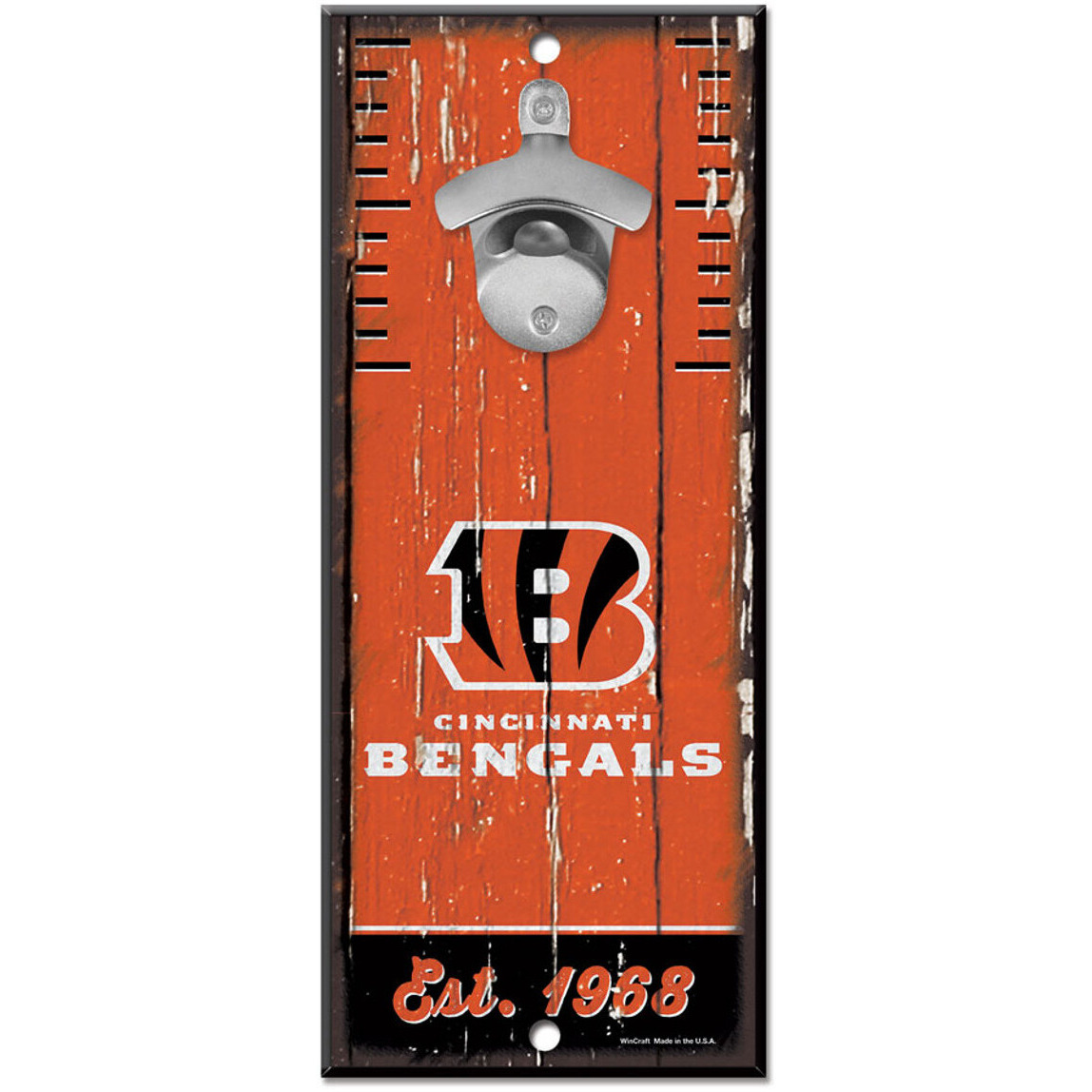 Cincinnati Bengals Sign Wood 5x11 Bottle Opener - Special Order