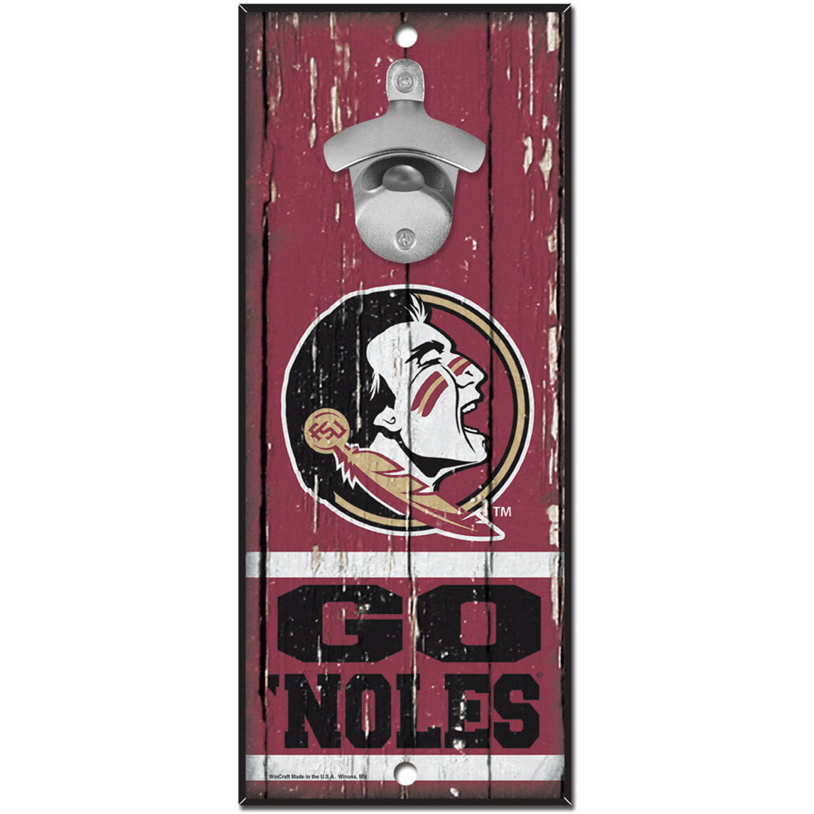 Florida State Seminoles Sign Wood 5x11 Bottle Opener