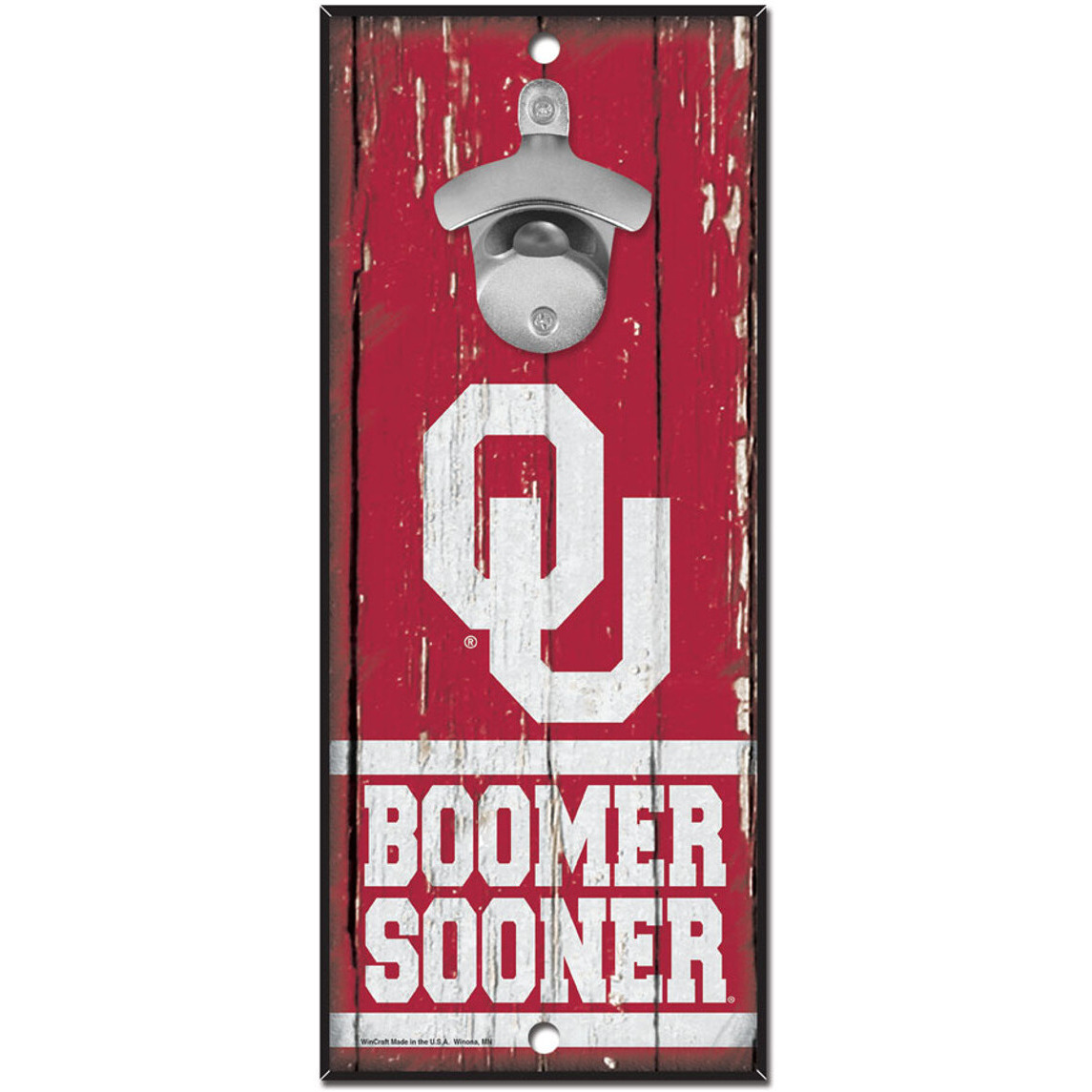 Oklahoma Sooners Sign Wood 5x11 Bottle Opener