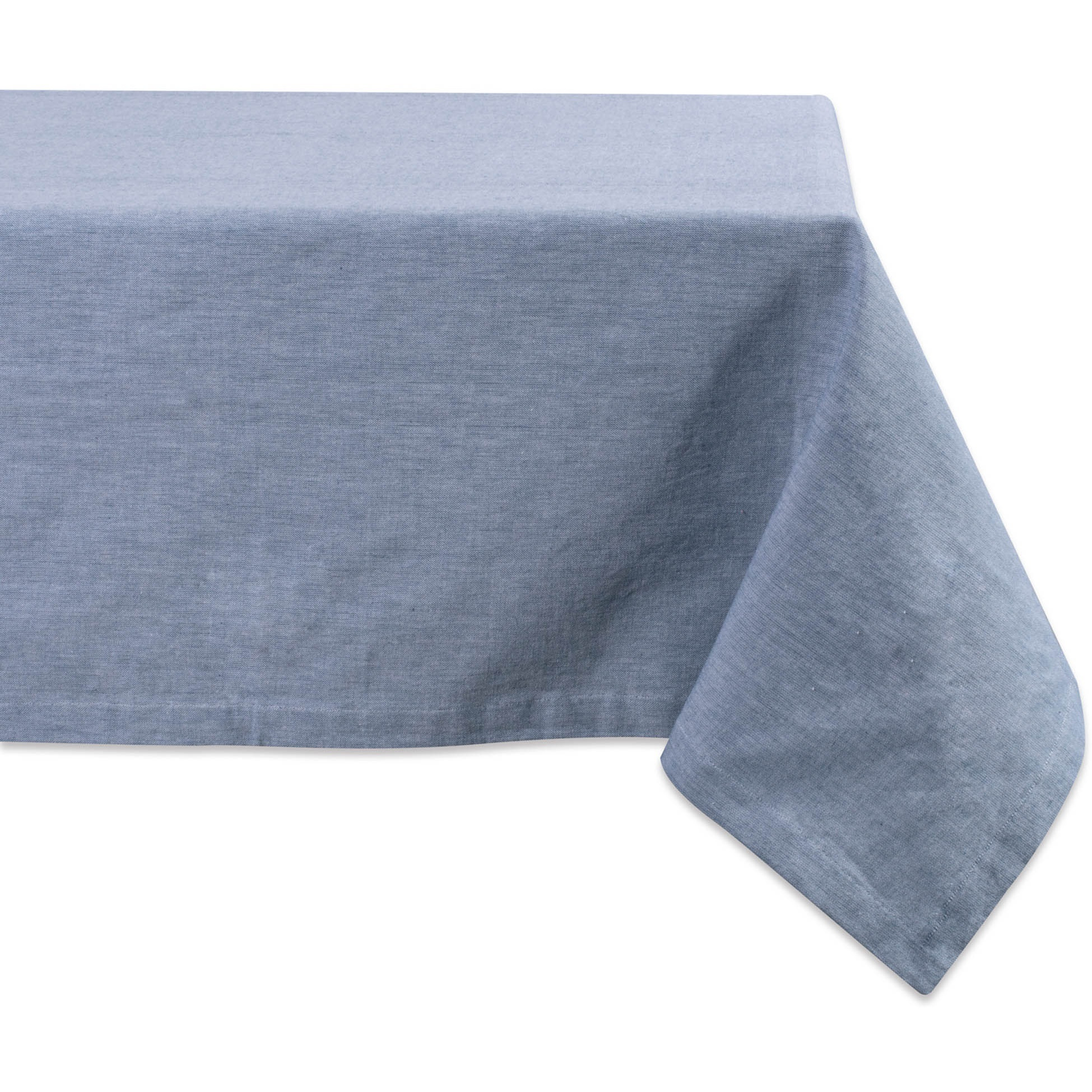 DII Blue Solid Chambray Tablecloth