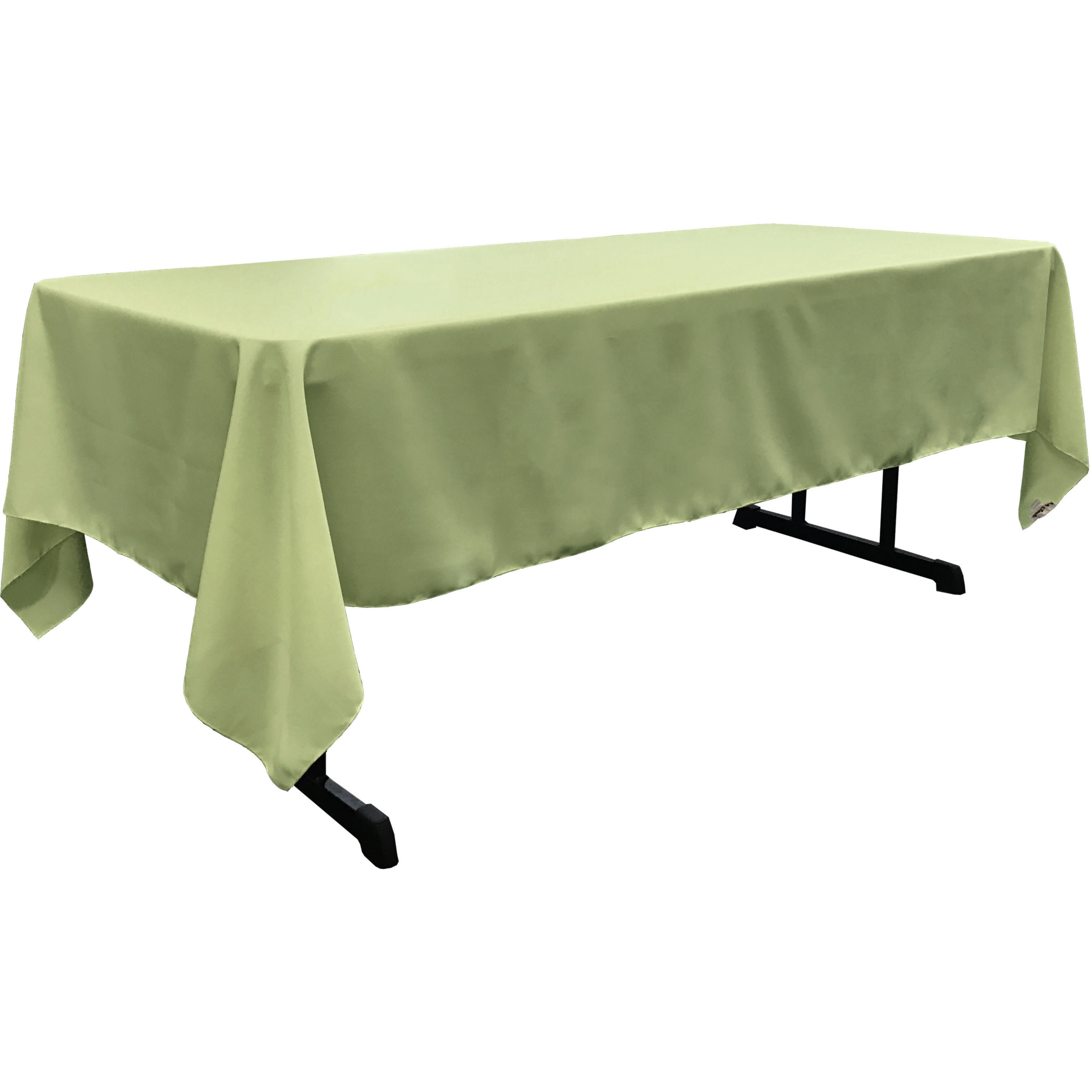 LA Linen Polyester Poplin 60 by 108-Inch Rectangular Tablecloth, Sage