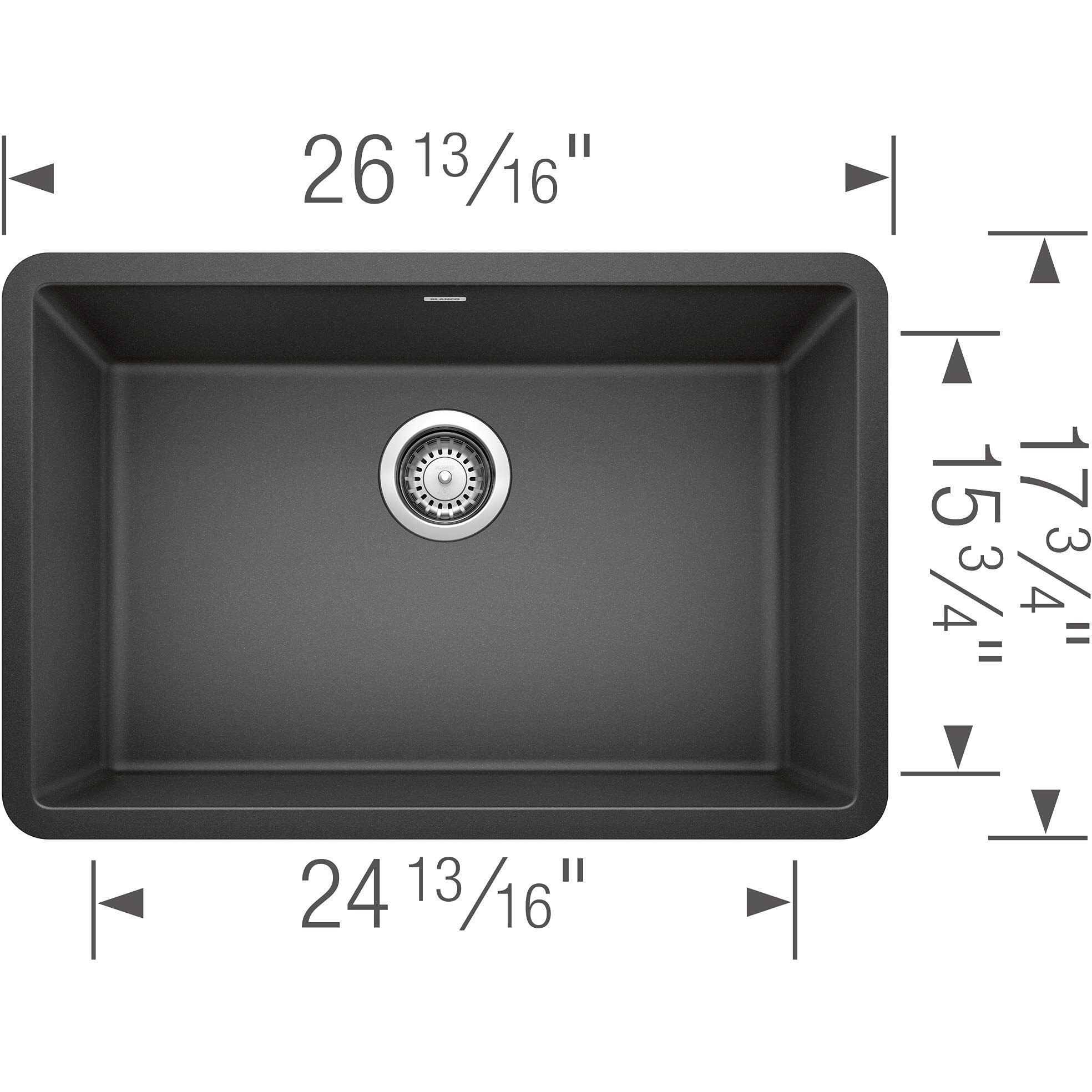 Blanco Precis Silgranit 27" Single Bowl - Anthracite