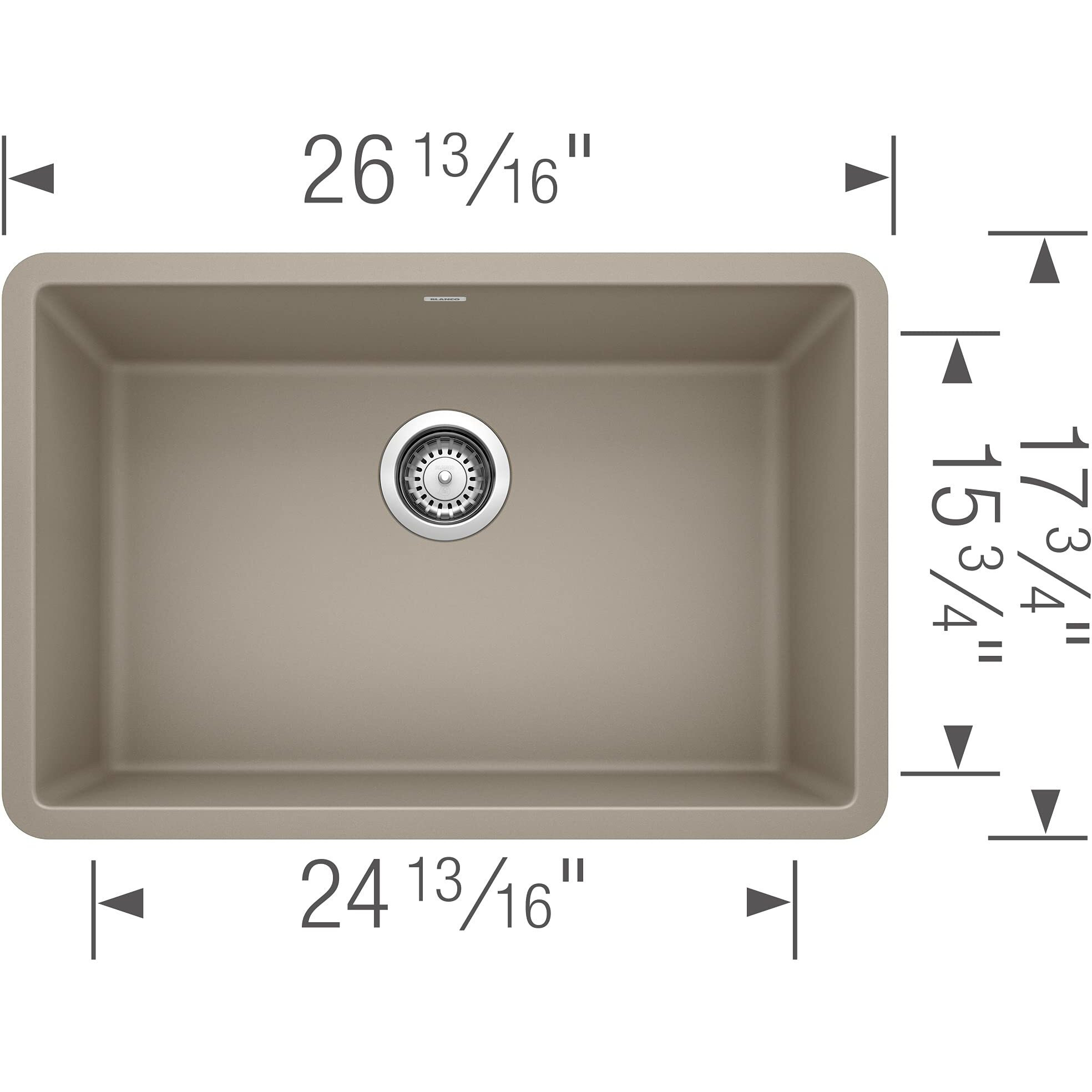 Blanco Precis Silgranit 27" Single Bowl - Truffle