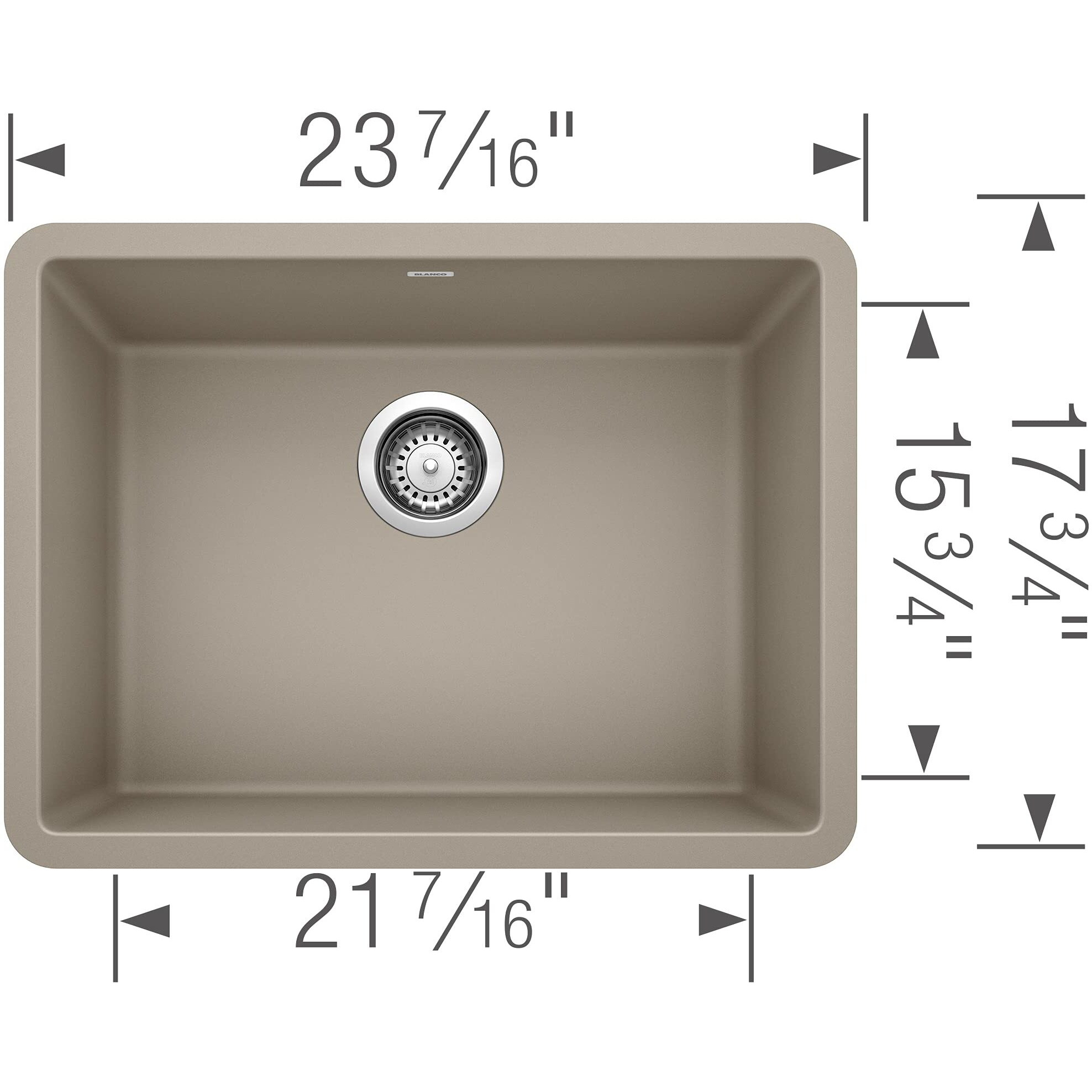 Blanco Precis Silgranit 24" Single Bowl - Truffle