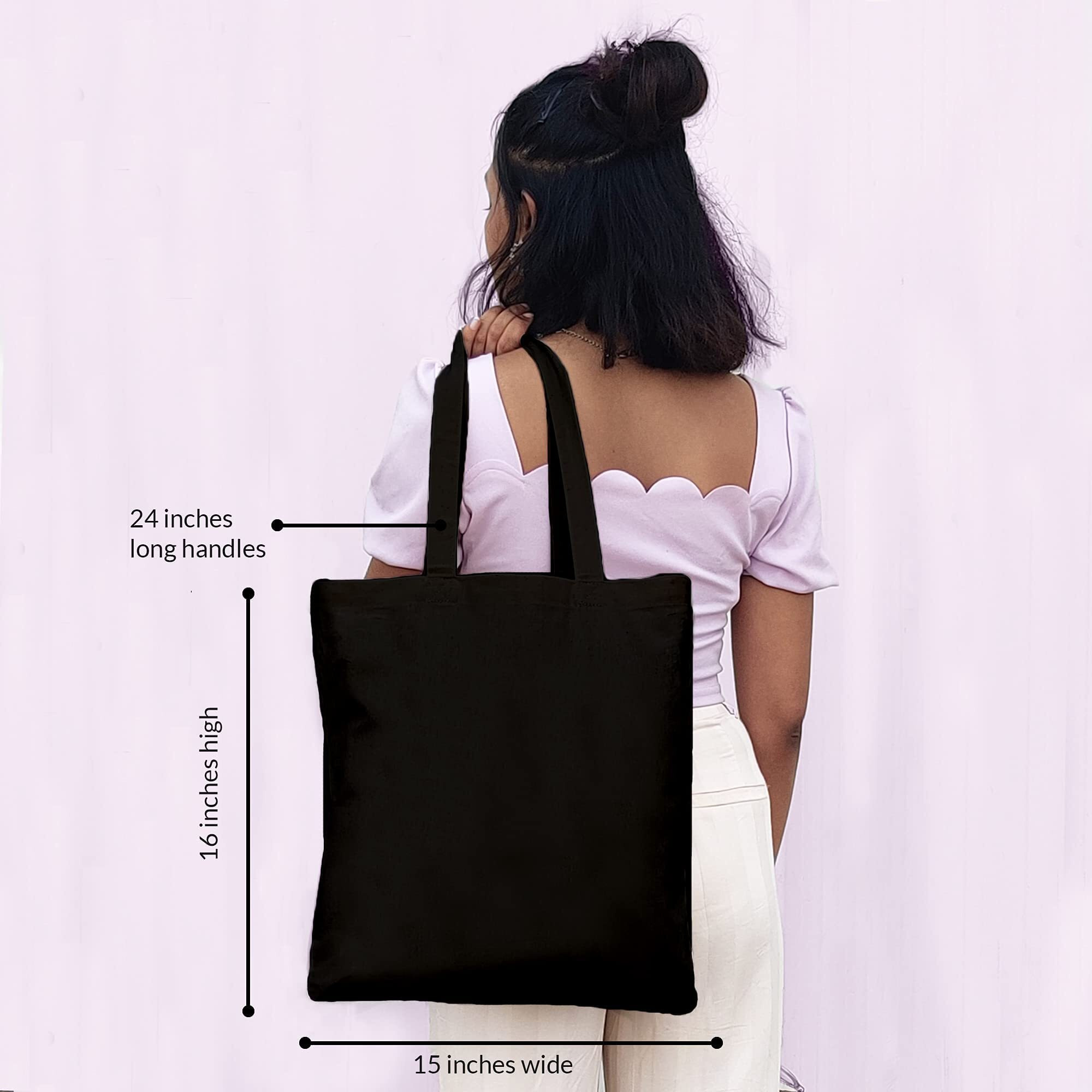 Ecoright Aesthetic Canvas Tote Bag for Women, Reusable Cotton Tote Bag for Grocery, Shopping, Beach & Daily Use