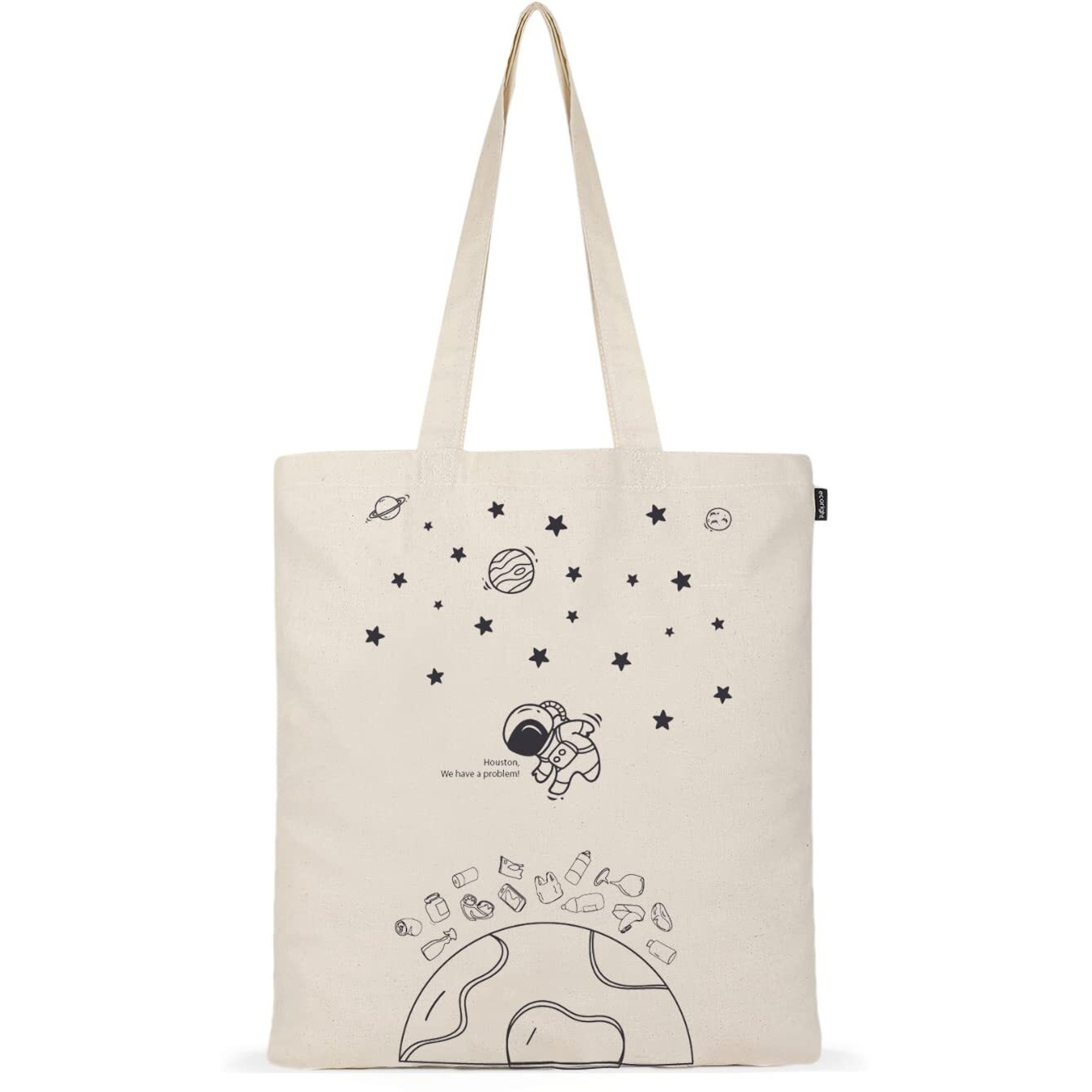 Ecoright Aesthetic Canvas Tote Bag for Women, Reusable Cotton Tote Bag for Grocery, Shopping, Beach & Daily Use
