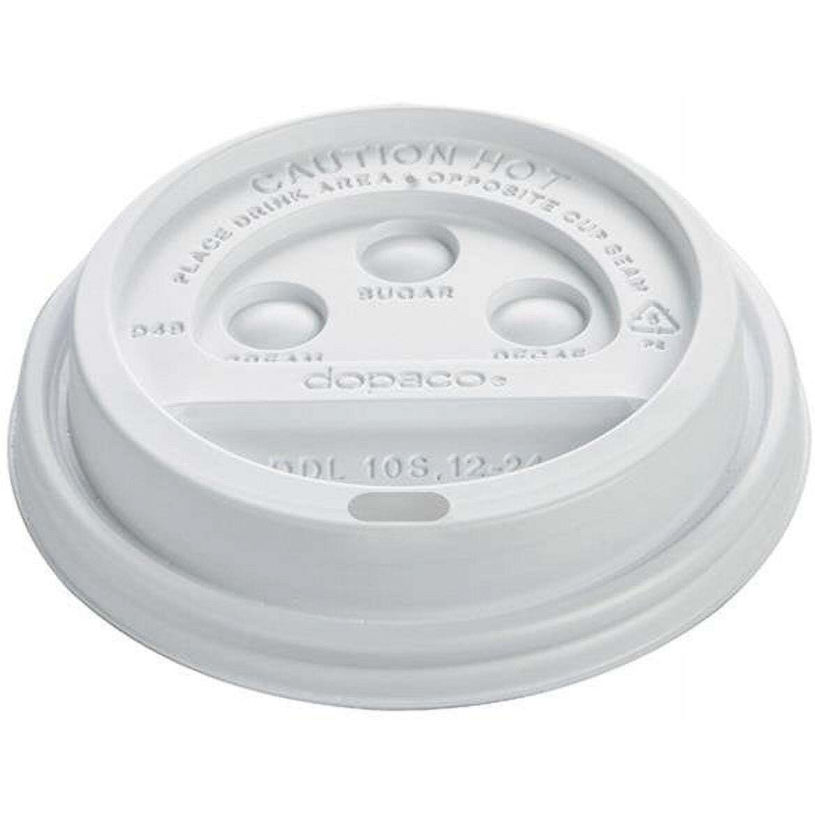 Dopaco DDL124WD CPC White Dome Lids for Paper Hot Cups  Case of 1000