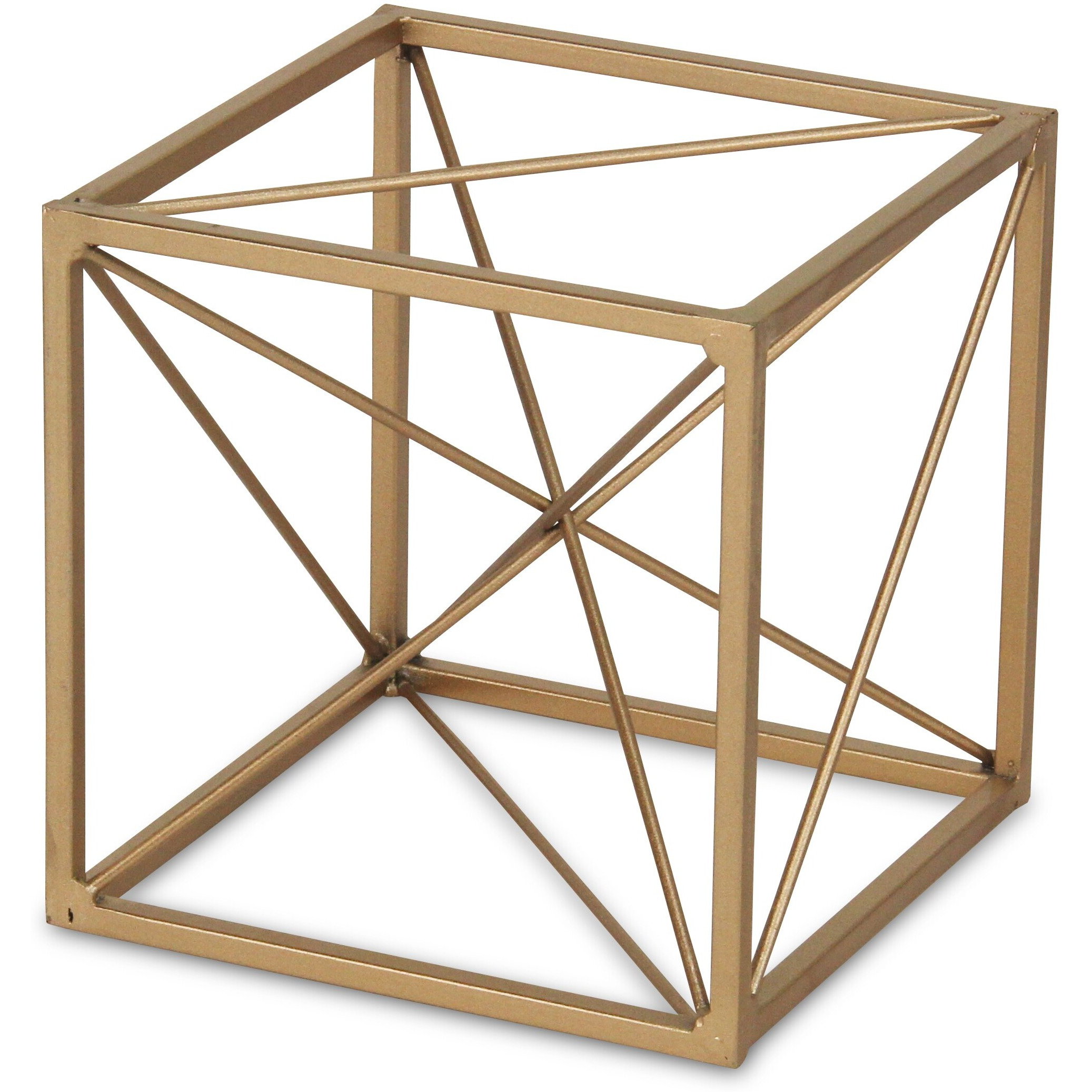 Emel Abstract Patterned Golden Cube Decor - Small