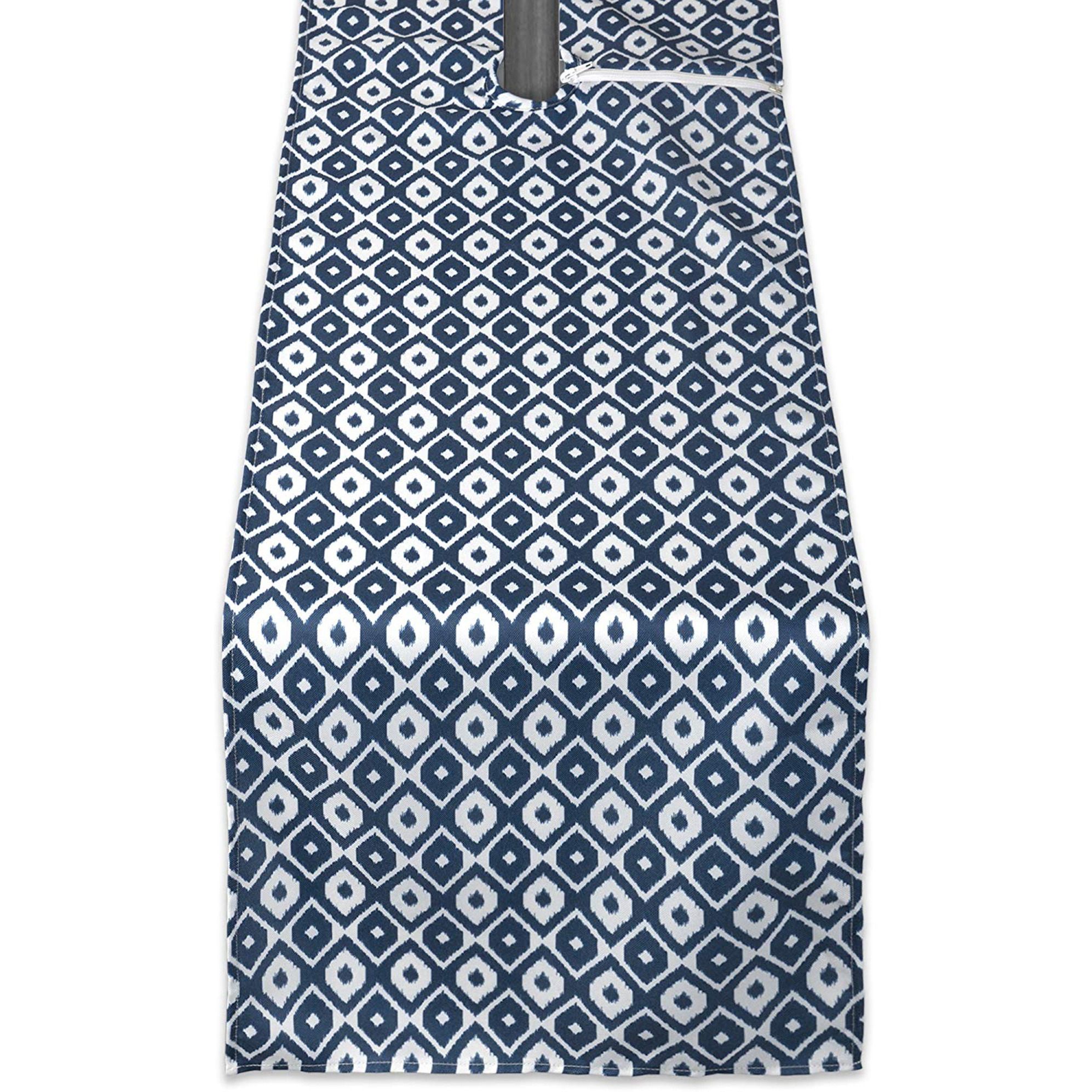 DII Blue Ikat Outdoor Table Runner With Zipper