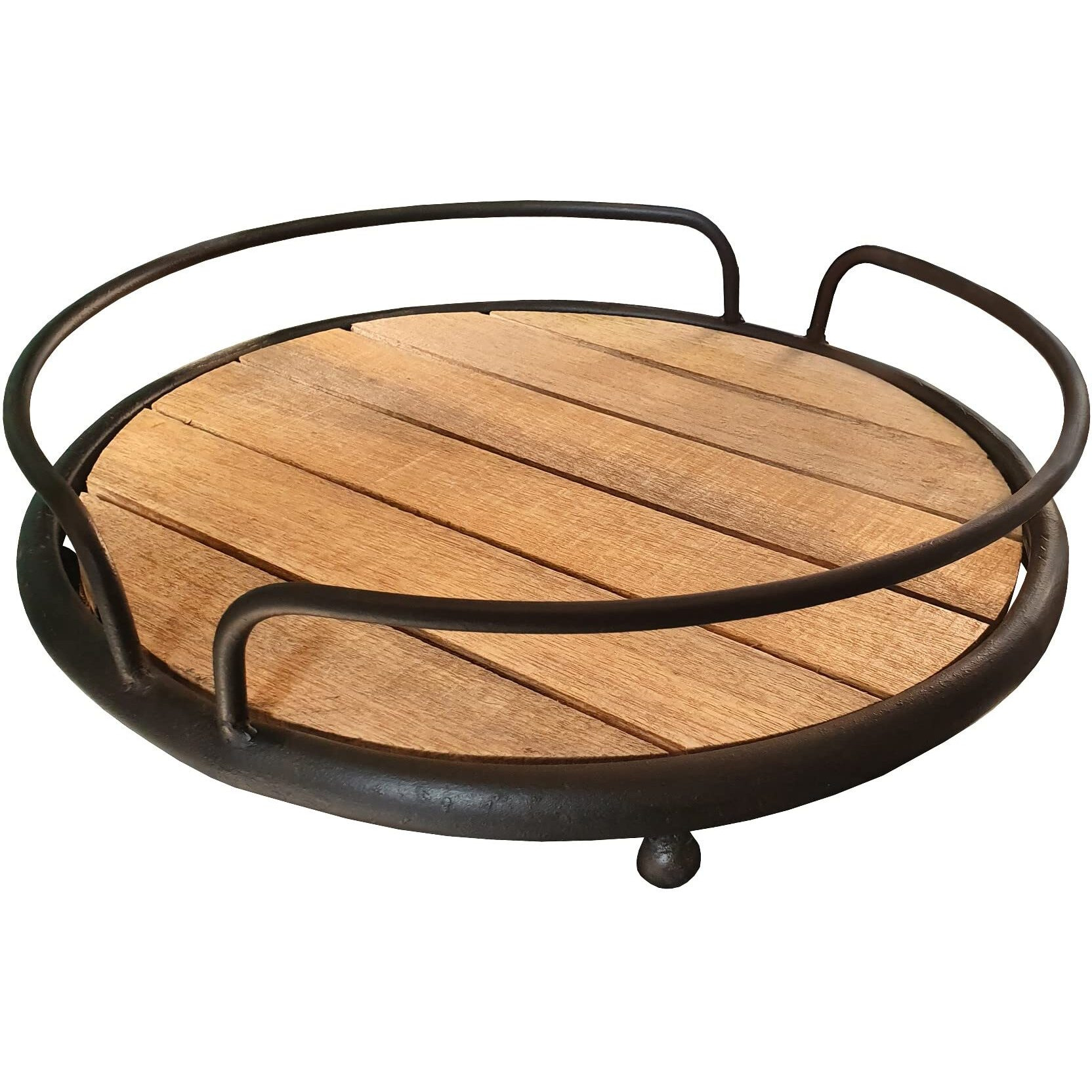 Round Wood Plank Serving Tray