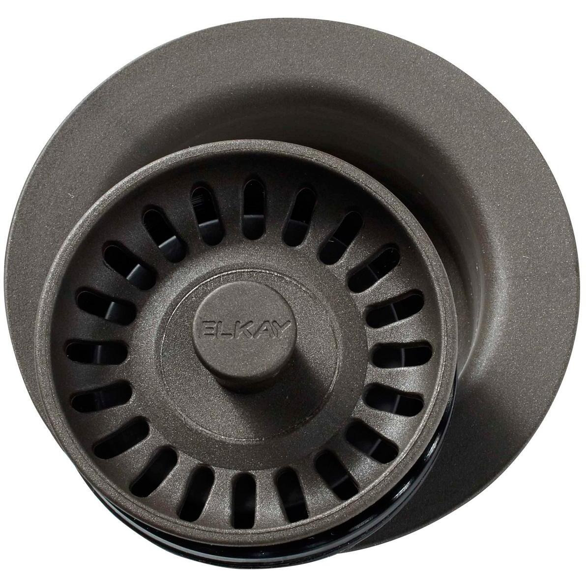 Elkay Polymer 3-1/2" Disposer Flange with Removable Basket Strainer and Rubber Stopper Chestnut
