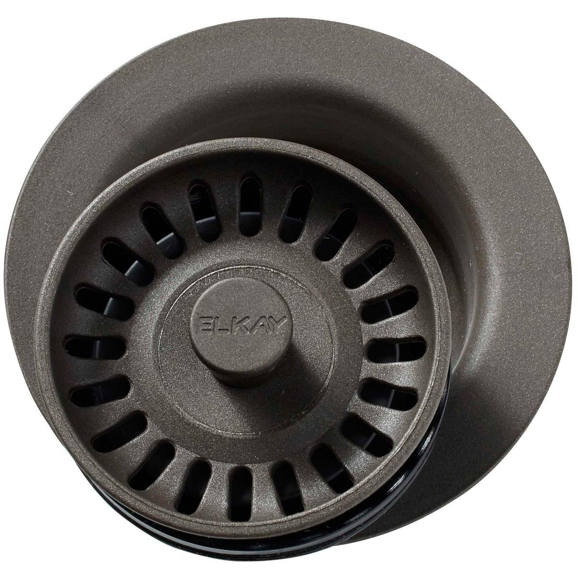 Elkay Polymer 3-1/2" Disposer Flange with Removable Basket Strainer and Rubber Stopper Chestnut
