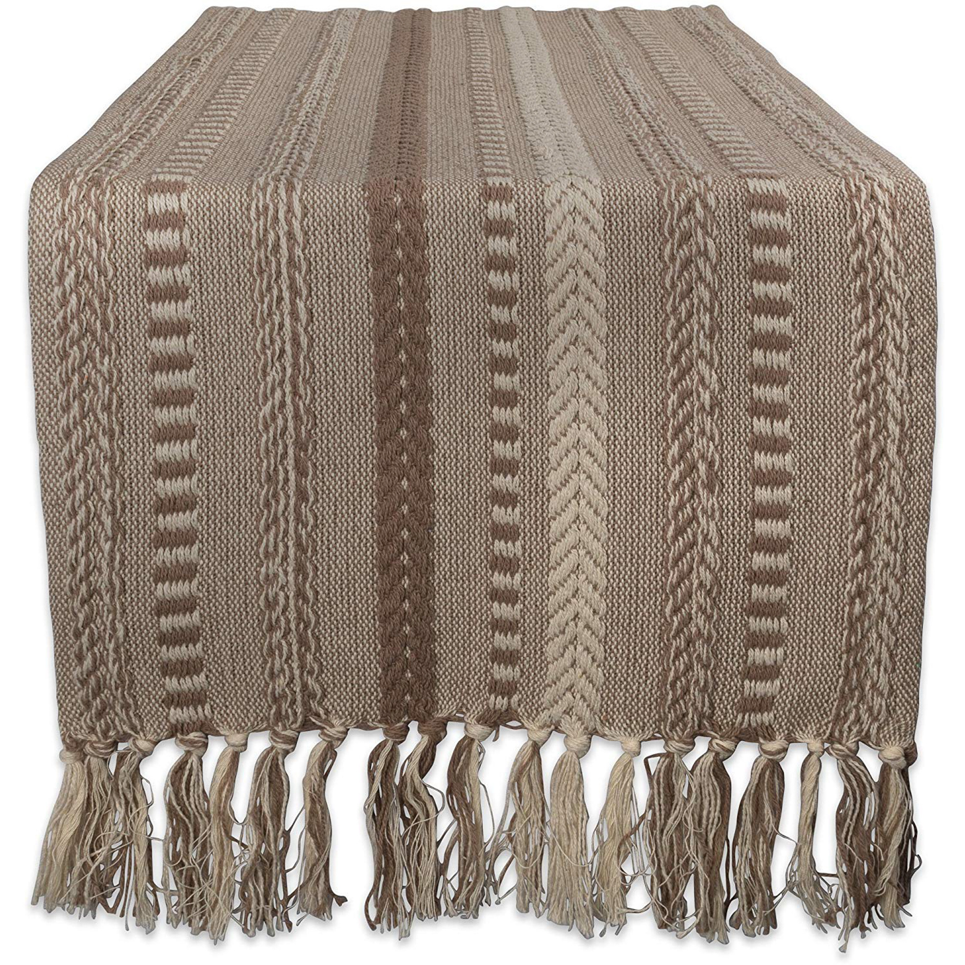 DII Stone Braided Stripe Table Runner