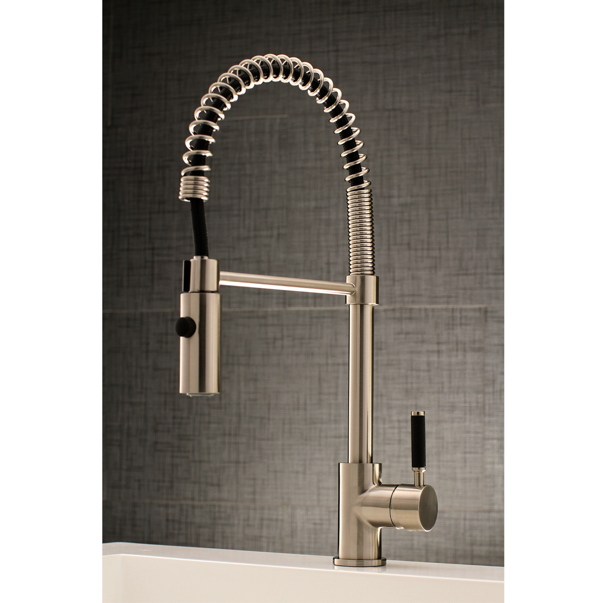 Gourmetier LS8778DKL Single-Handle Pull-Down Kitchen Faucet, Brushed Nickel