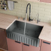 ALFI brand ABCO3320SB Concrete Color 33 inch Reversible Single Fireclay Farmhouse Kitchen Sink