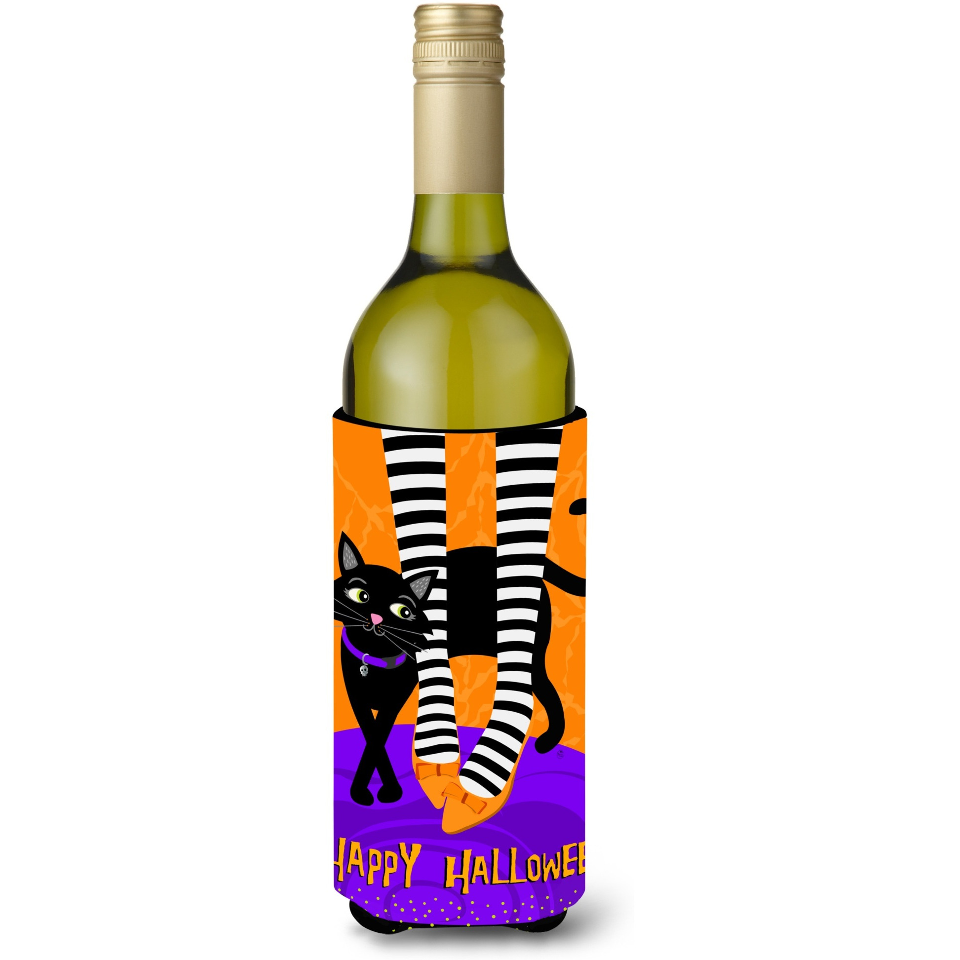 &quotCaroline's Treasures Halloween Witches Feet Wine Bottle Insulator Hugger cold-beverage-koozies, LITERK, Multicolor"