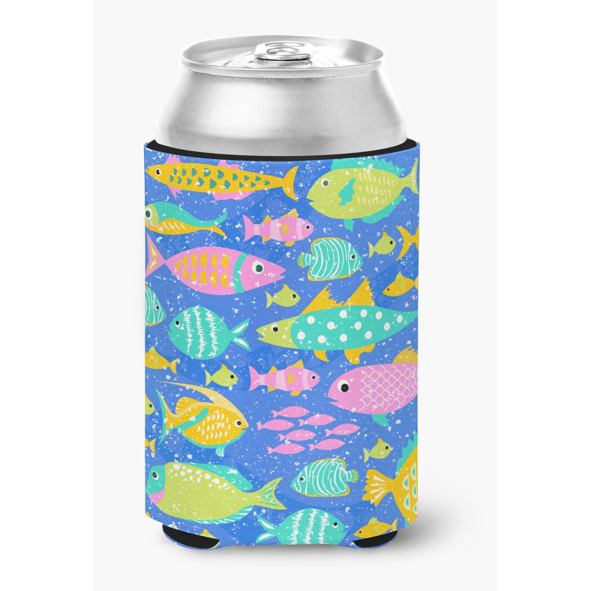 &quotCaroline's Treasures Little Colorful Fishes Can or Bottle Hugger cold-beverage-koozies, CC, Multicolor"