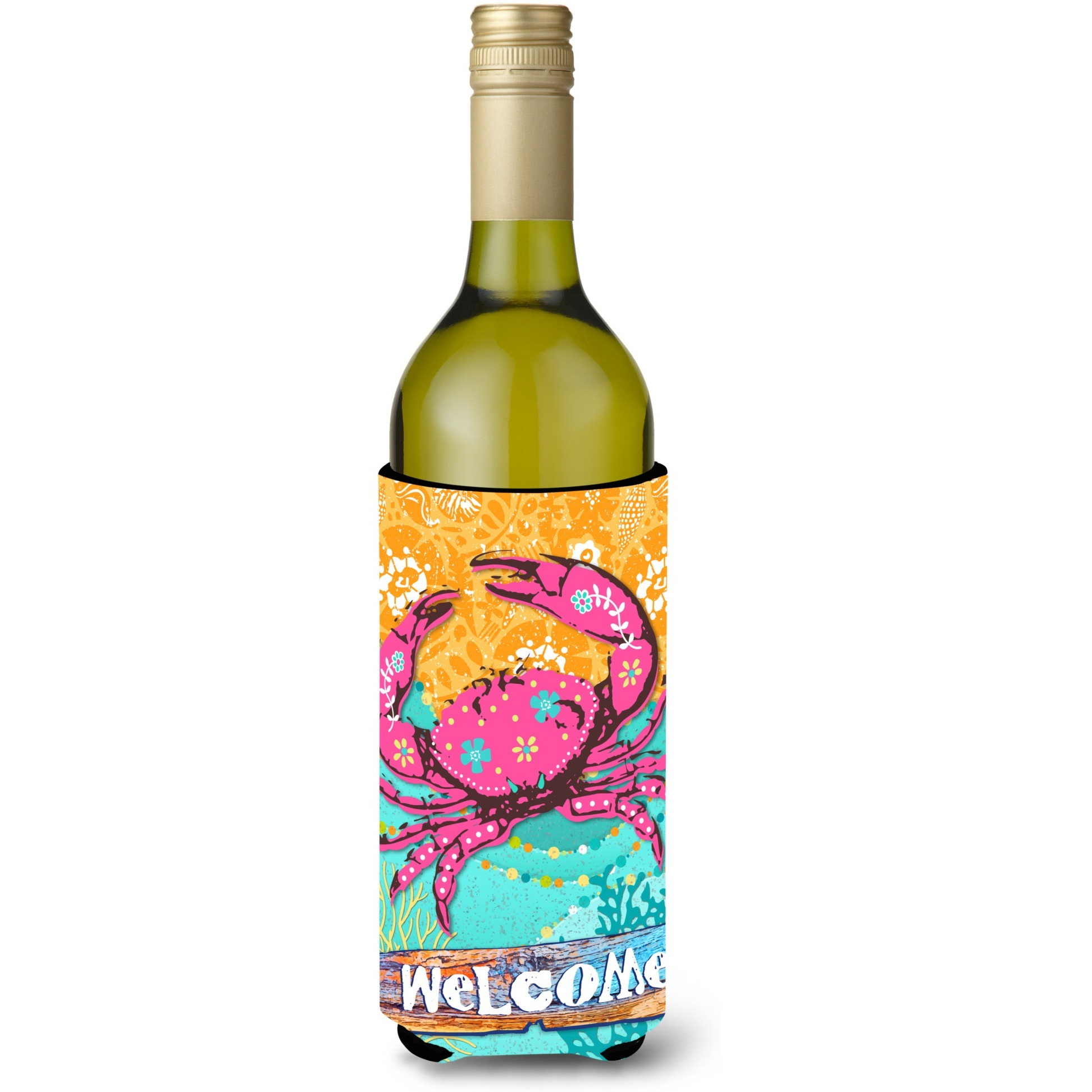 &quotCaroline's Treasures Coastal Pink Crab Wine Bottle Insulator Hugger cold-beverage-koozies, LITERK"