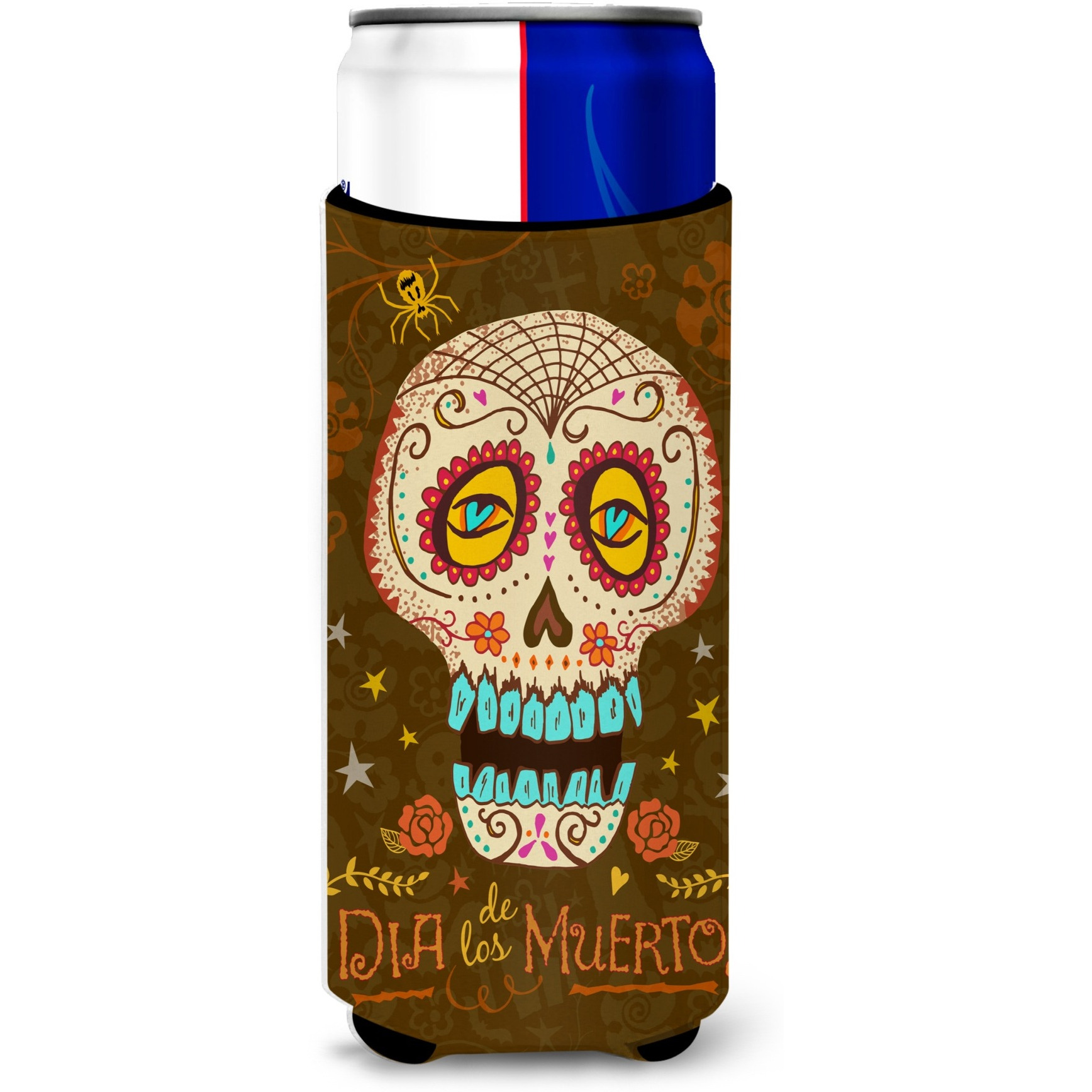 &quotCaroline's Treasures Day of the Dead Michelob Ultra Hugger for slim cans cold-beverage-koozies, MUK, Multicolor"