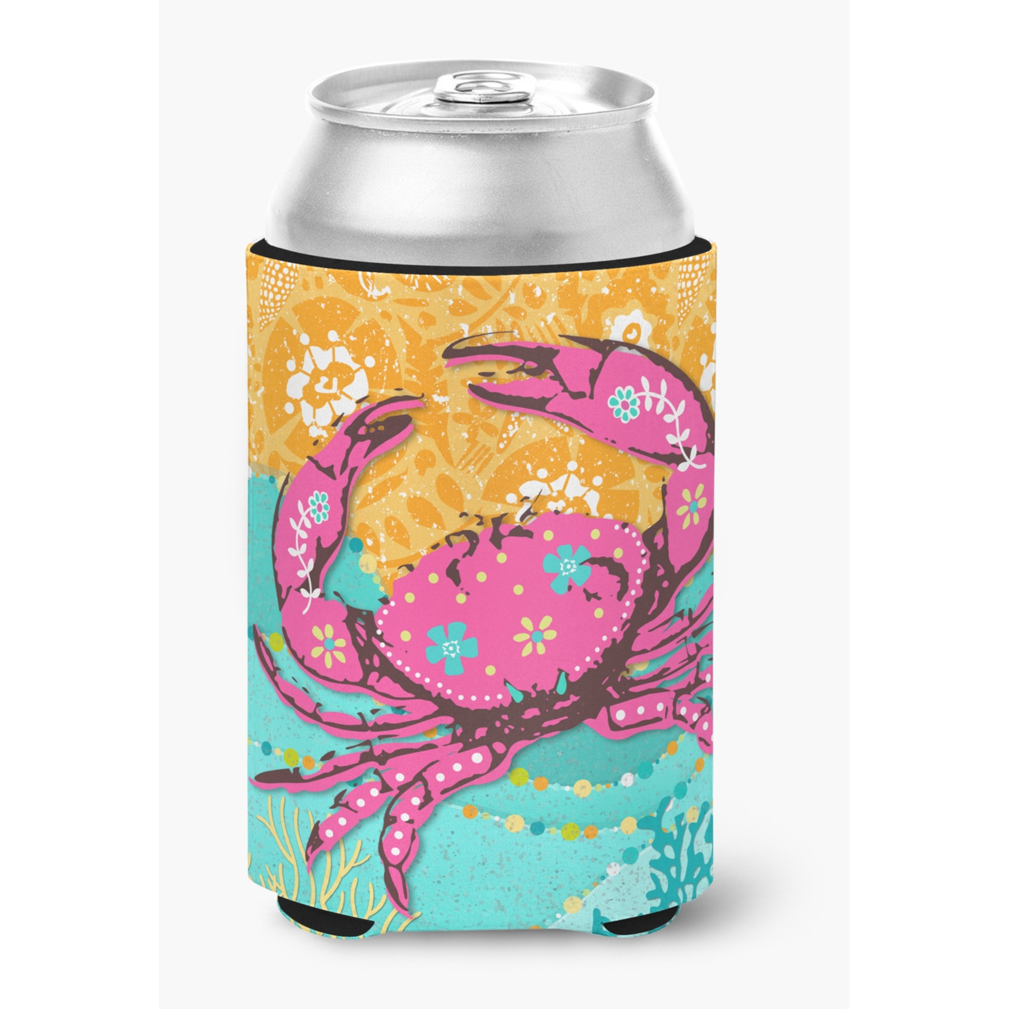 &quotCaroline's Treasures Coastal Pink Crab Can or Bottle Hugger cold-beverage-koozies, CC"