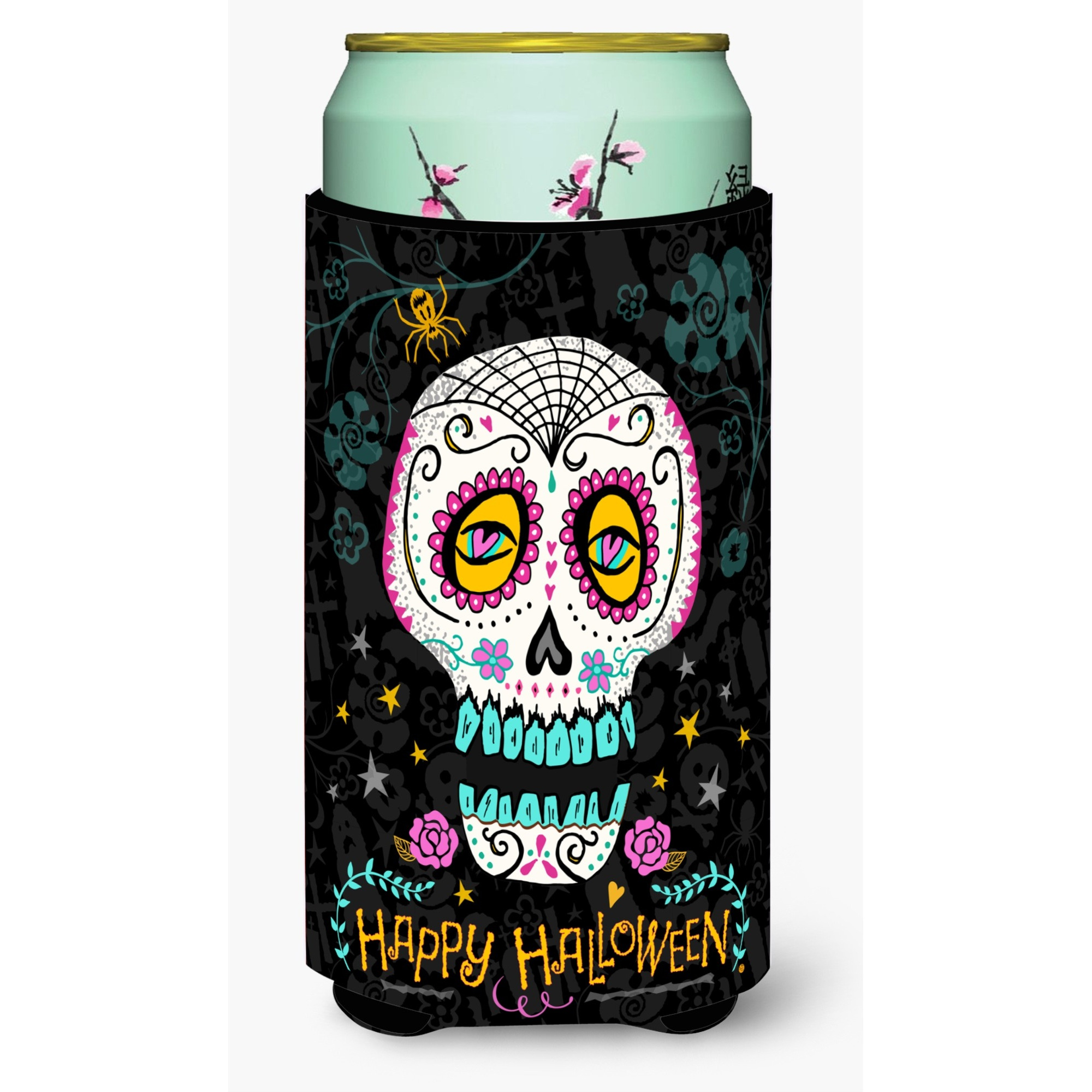 &quotCaroline's Treasures Happy Halloween Day of The Dead Tall Boy Insulator Hugger cold-beverage-koozies, TBC, Multicolor"