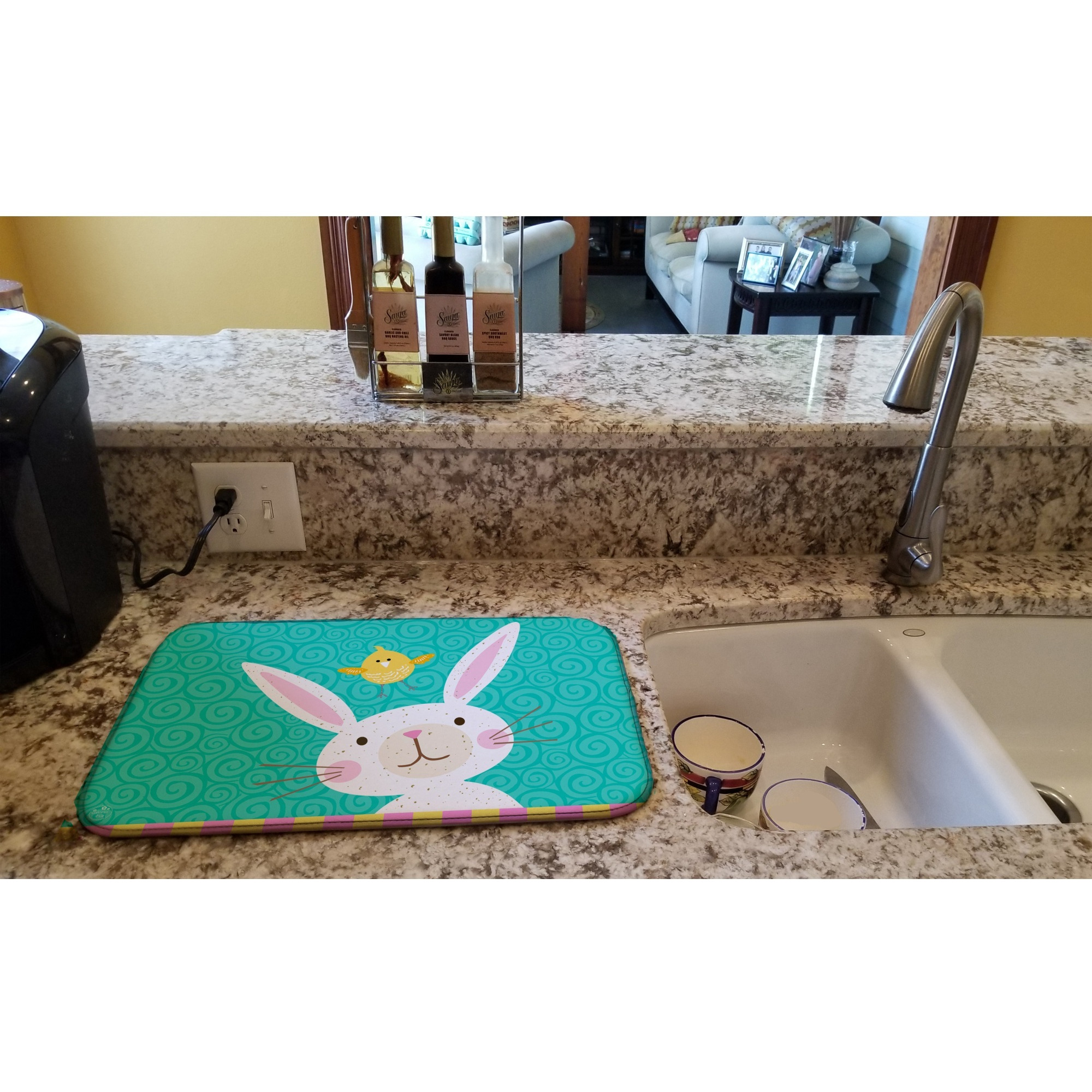 &quotCaroline's Treasures Happy Easter Rabbit dish-drying-mats, 14 x 21, Multicolor"