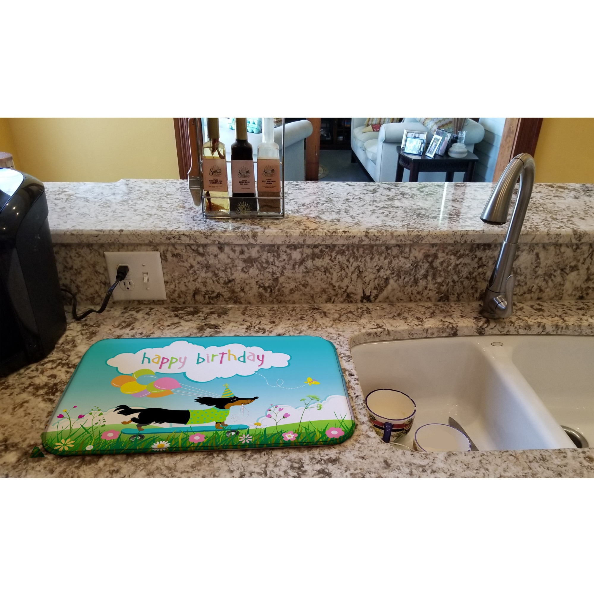 &quotCaroline's Treasures Happy Birthday Dachshund dish-drying-mats, 14 x 21, Multicolor"