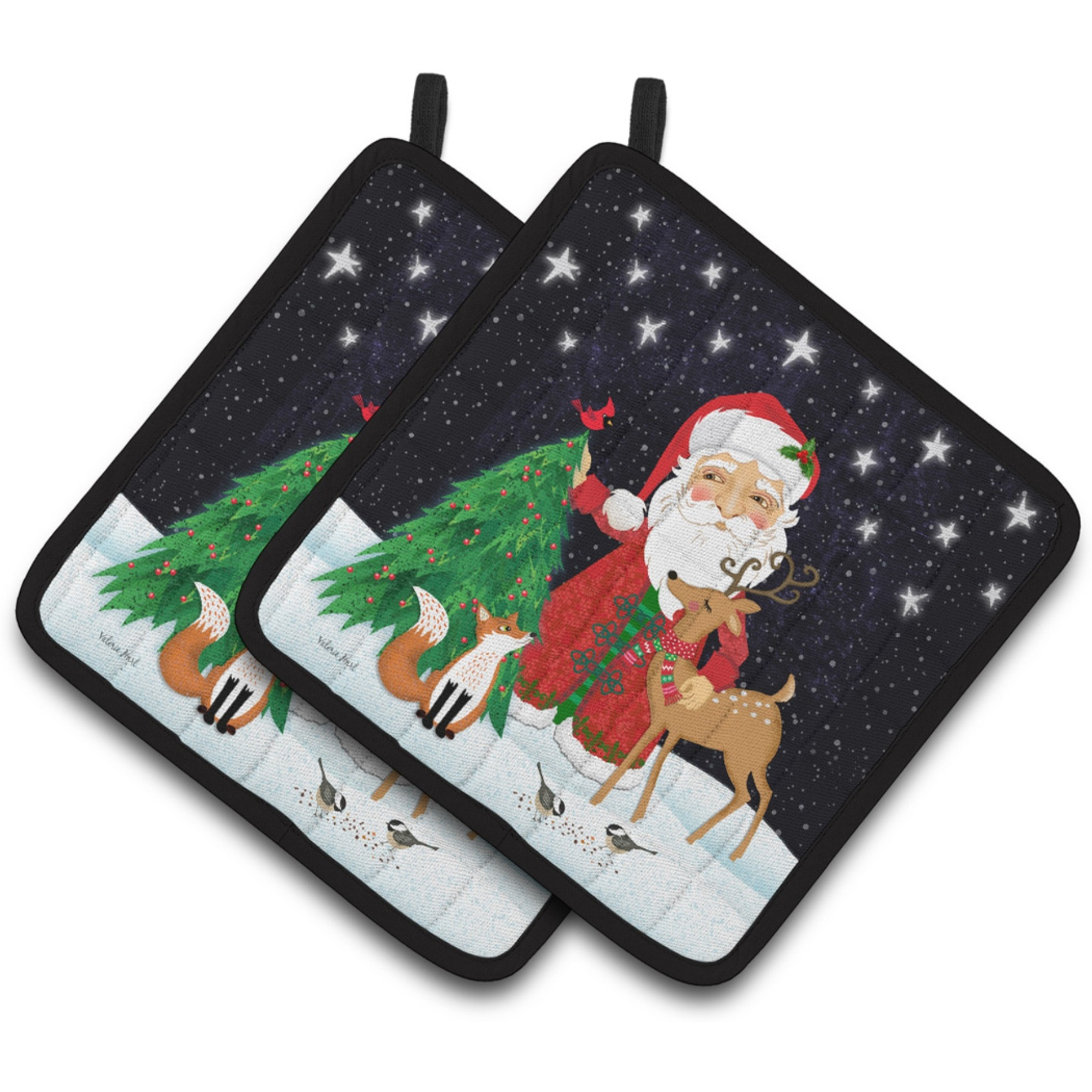 &quotCaroline's Treasures Santa Claus Christmas Pair of Pot Holders, Multicolor"