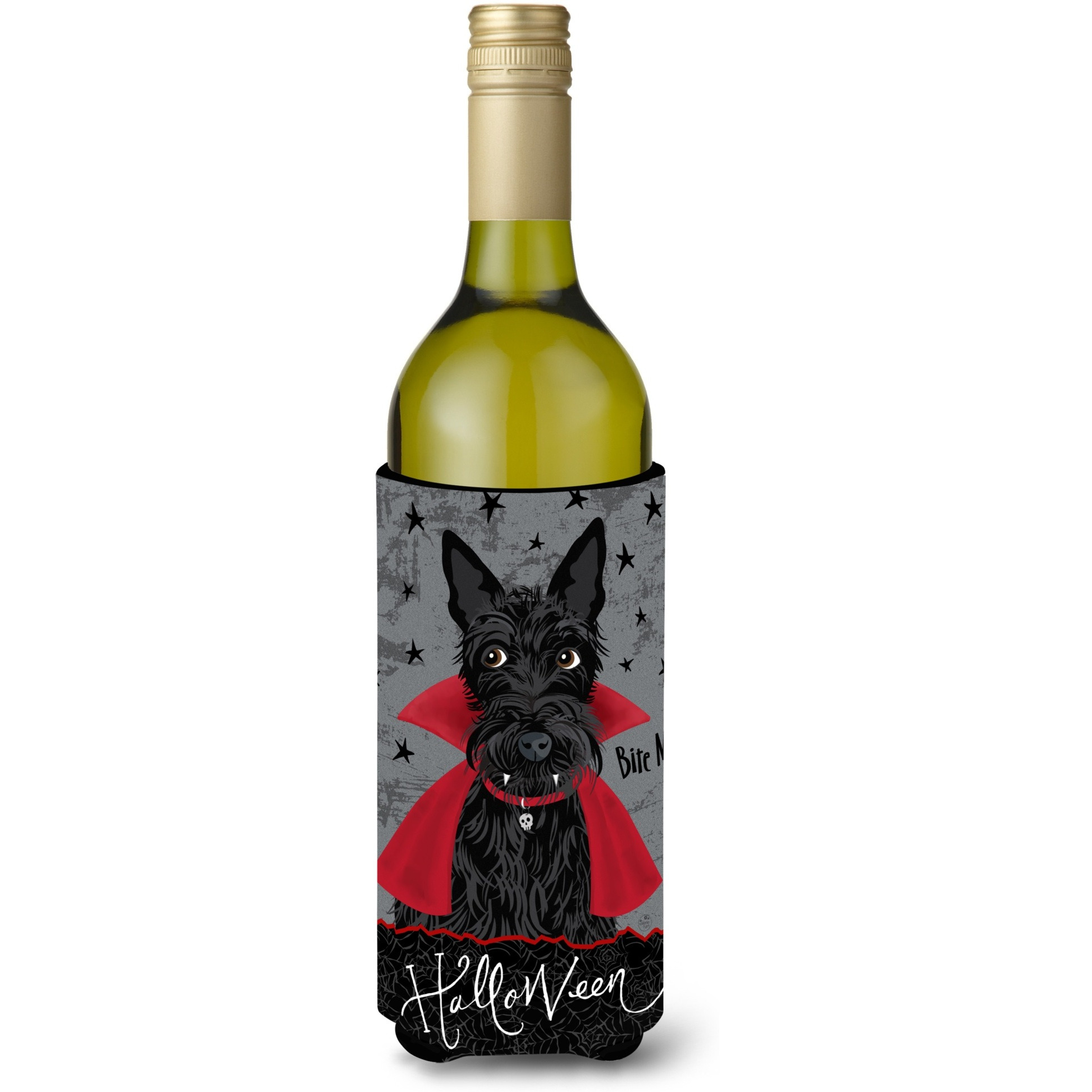 &quotCaroline's Treasures Halloween Vampire Scottie Wine Bottle Insulator Hugger cold-beverage-koozies, LITERK, Multicolor"