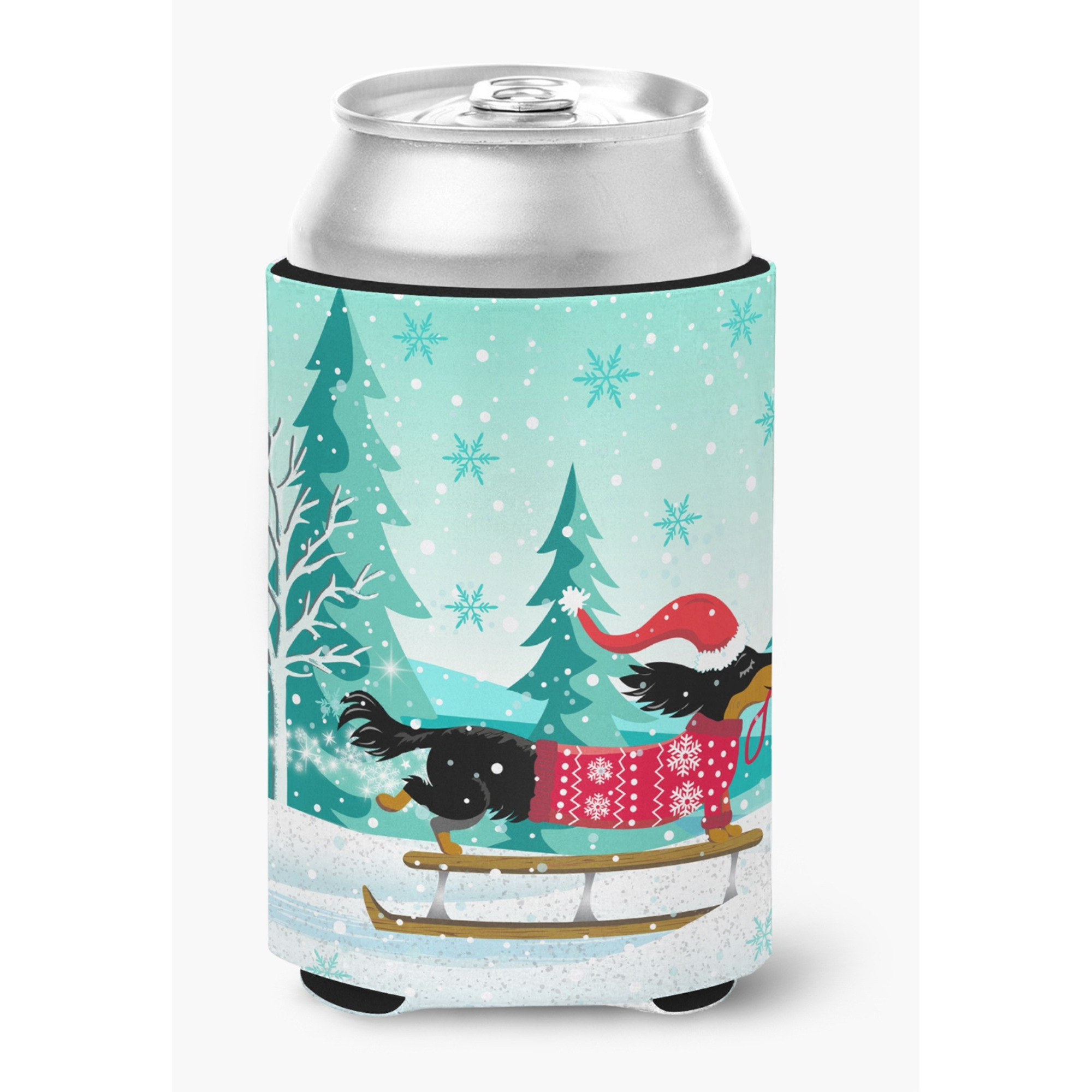 &quotCaroline's Treasures Merry Christmas Dachshund Can or Bottle Hugger cold-beverage-koozies, CC, Multicolor"