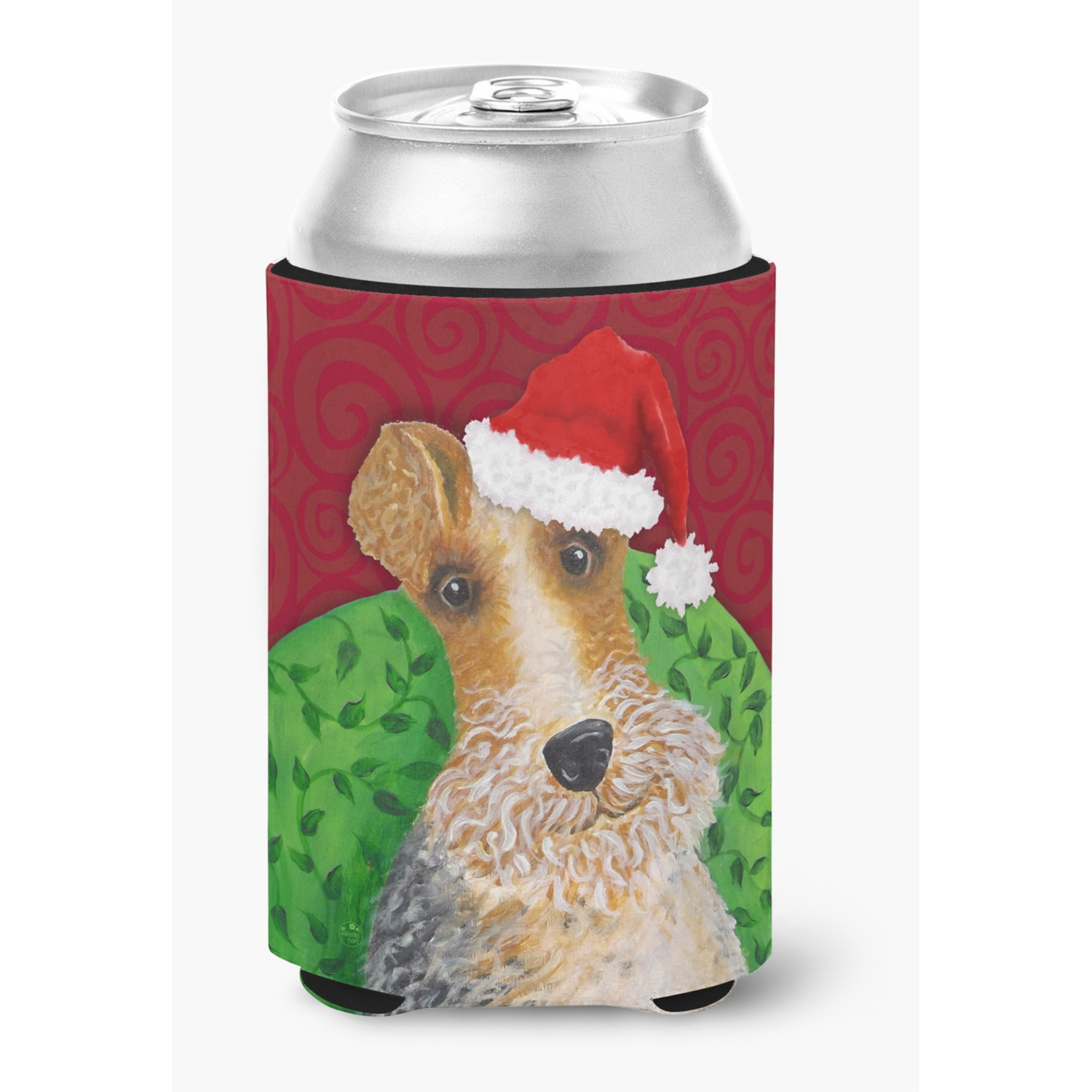 &quotCaroline's Treasures Wire Fox Terrier Christmas Can or Bottle Hugger cold-beverage-koozies, CC, Multicolor"