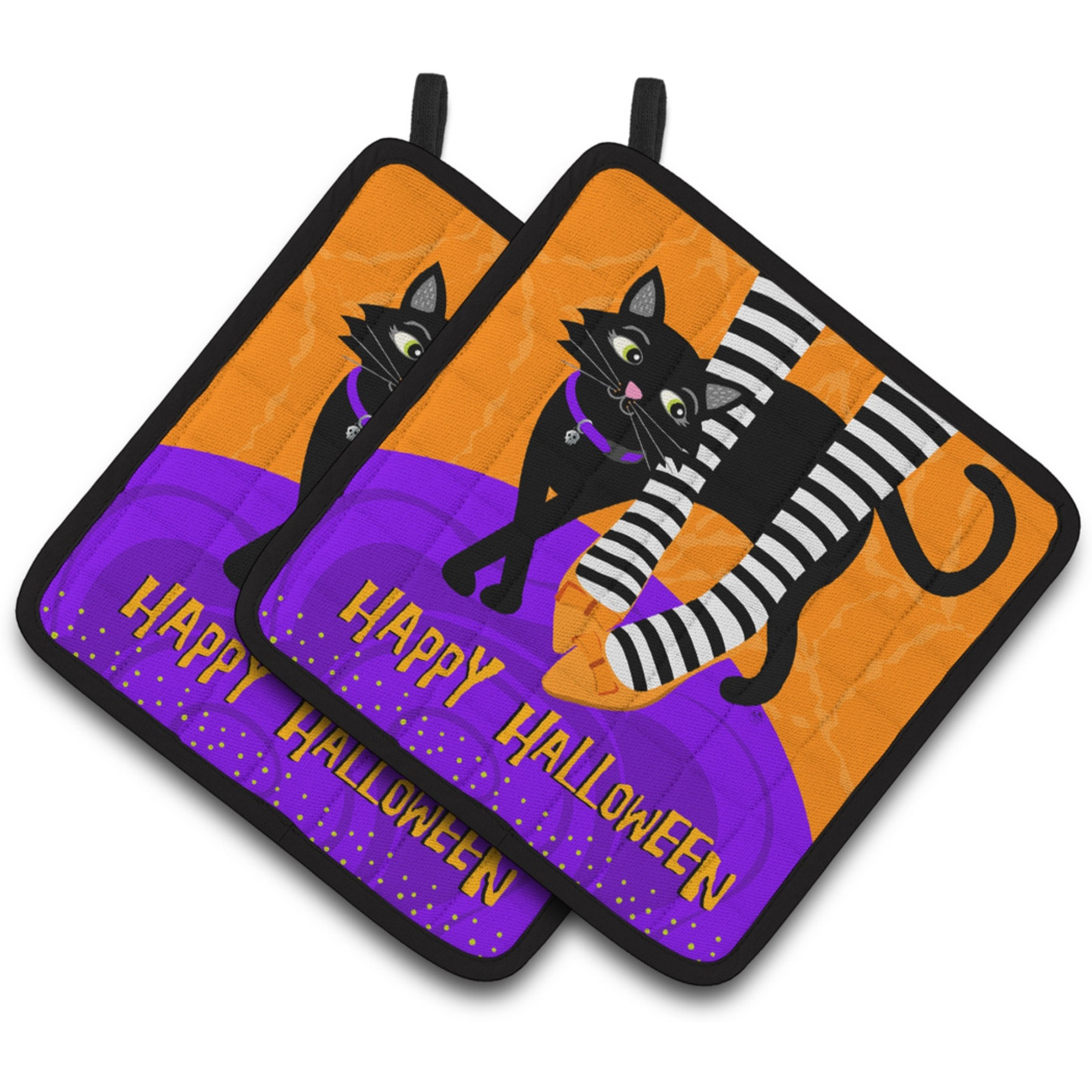 &quotCaroline's Treasures Halloween Witches Feet Pair of Pot Holders, Multicolor"