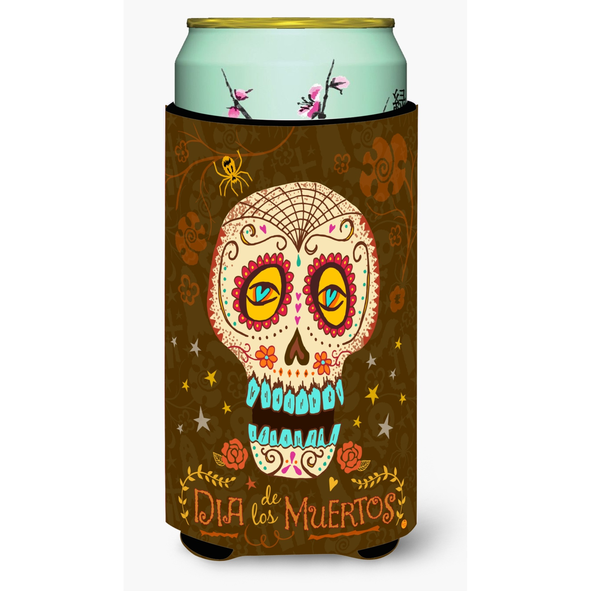 &quotCaroline's Treasures Day of The Dead Tall Boy Insulator Hugger cold-beverage-koozies, TBC, Multicolor"