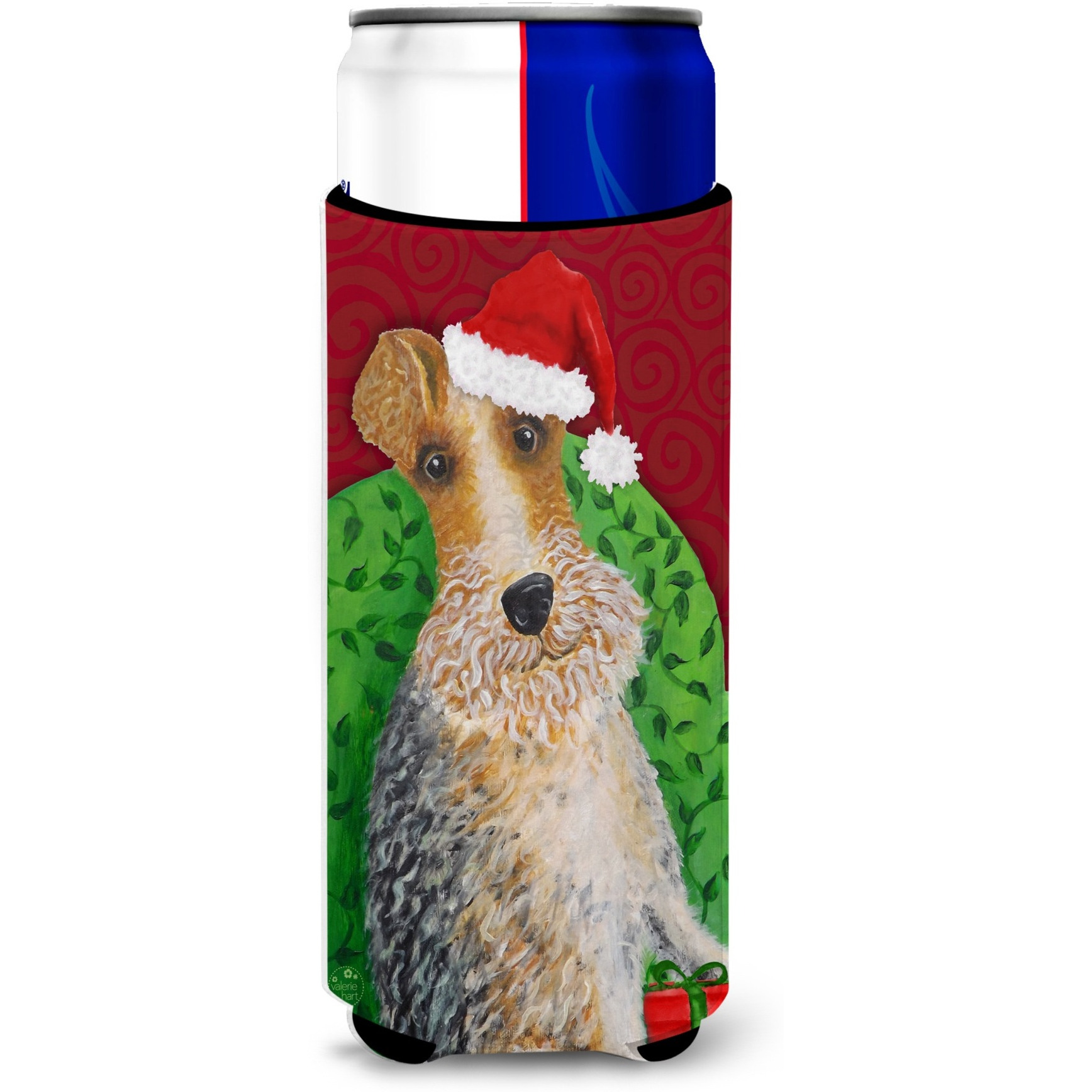 &quotCaroline's Treasures Wire Fox Terrier Christmas Michelob Ultra Hugger for slim cans cold-beverage-koozies, MUK, Multicolor"