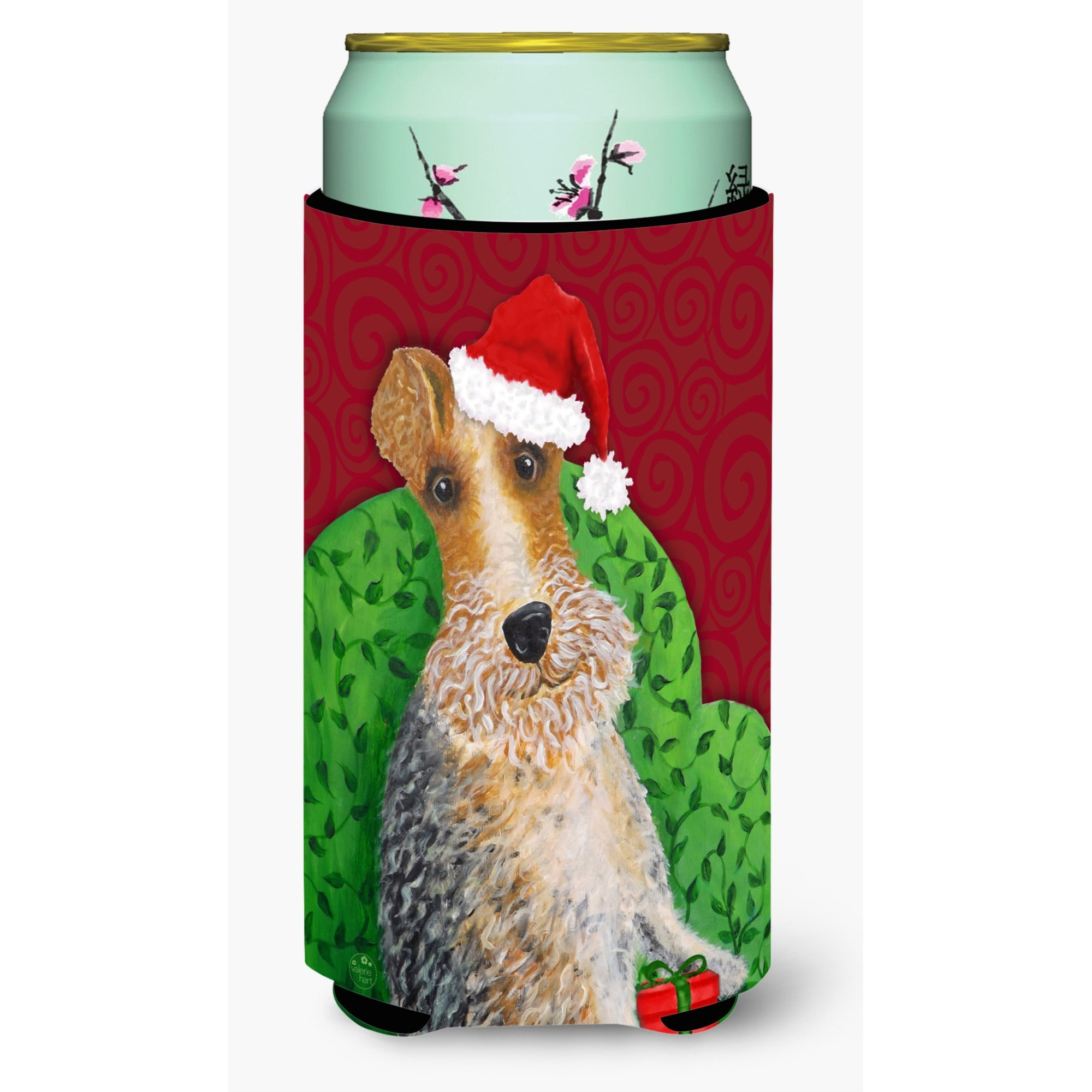 &quotCaroline's Treasures Wire Fox Terrier Christmas Tall Boy Insulator Hugger cold-beverage-koozies, TBC, Multicolor"
