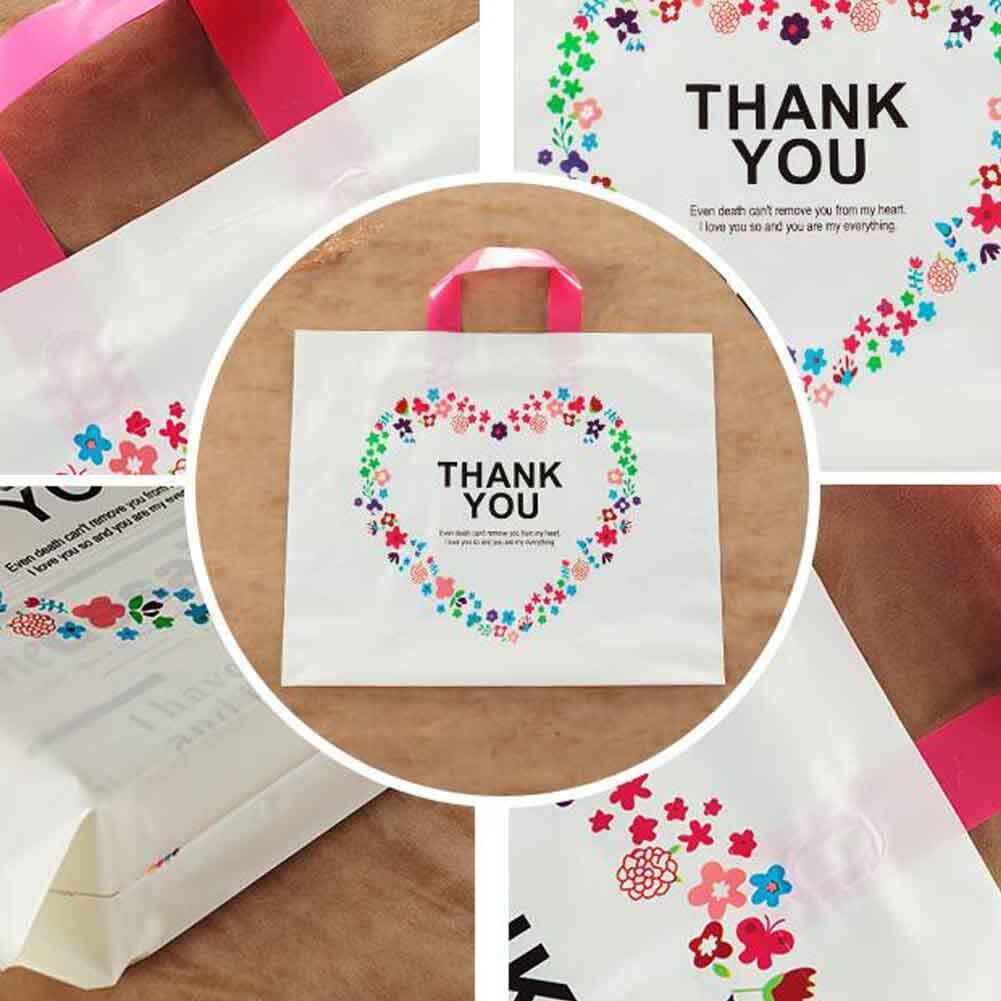Thank You - 50 Pieces Plastic Shopping Bags Gift Bag Boutique Bags Carry bags