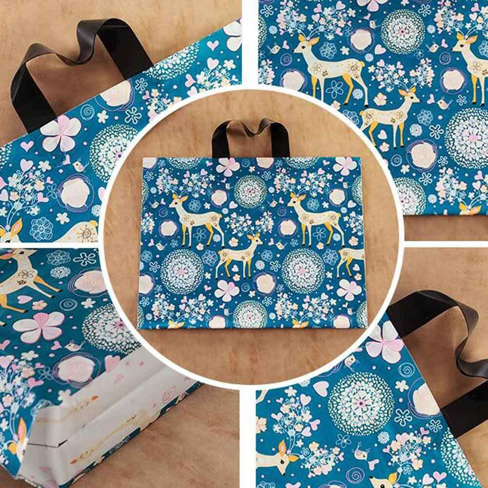 Blue Deer-50 Pcs Plastic Gift Bag Boutique Bags Retail Merchandise Shopping Bags