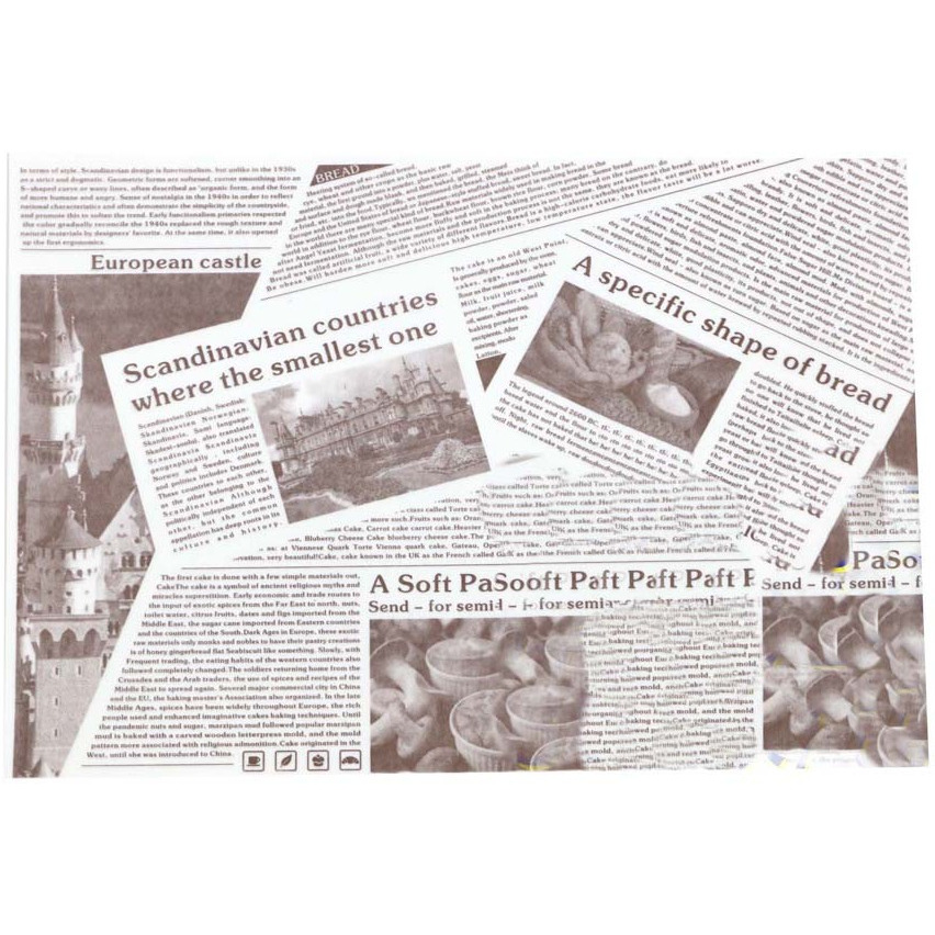 [Newspaper] 300 Pcs Grease-Proof Wax Papers Baking Papers DIY Hamburger Papers