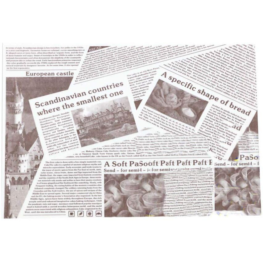 [Newspaper] 300 Pcs Grease-Proof Wax Papers Baking Papers DIY Hamburger Papers