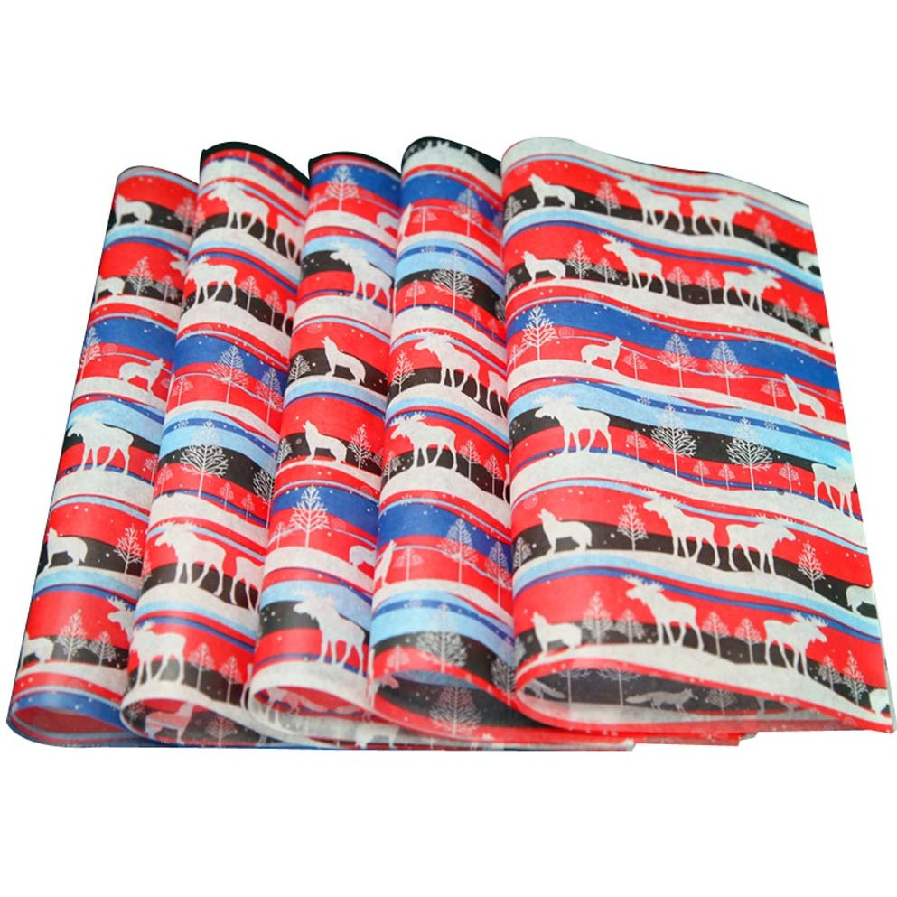 50 Pcs DIY Christmas Deer Baking Paper Candy Hamburger Wrapping Paper Oil-Proof Wax Paper