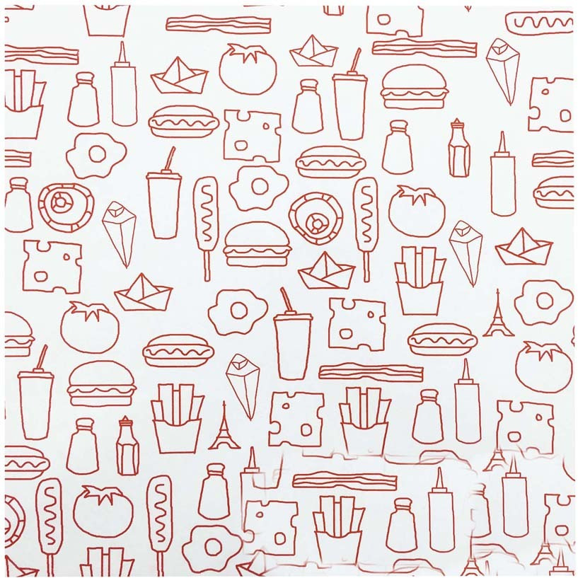 [Graffiti] 200 Pcs Grease-Proof Wax Papers Baking Papers Hamburger Papers